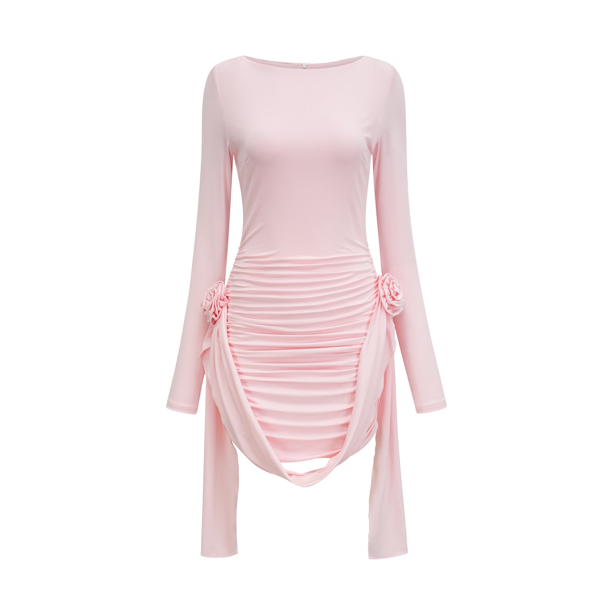 CHLOÉ PINK FLORAL LONG SLEEVE DRESS