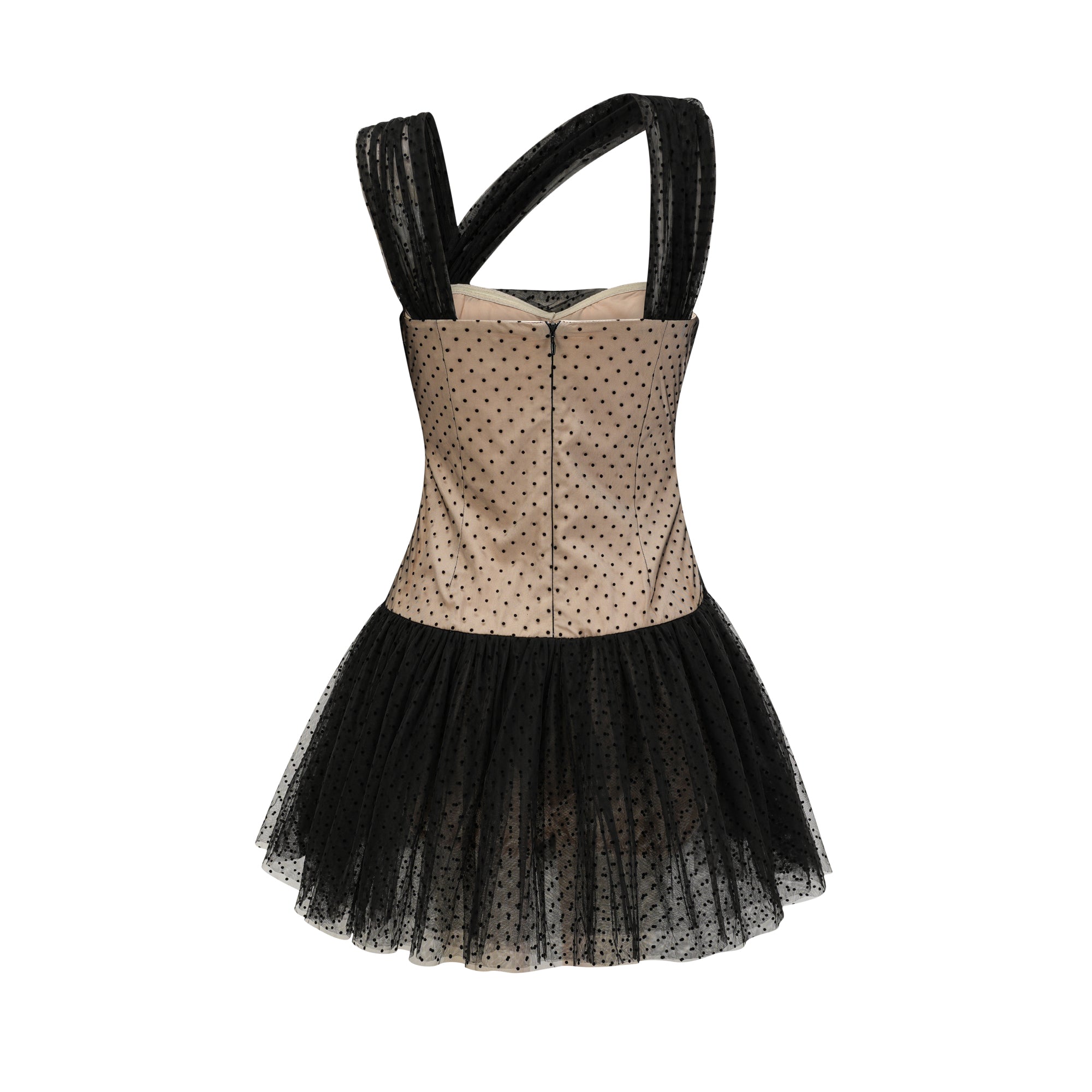 HAMEDA POLKA-DOT TULLE MINI DRESS FOR PARTY