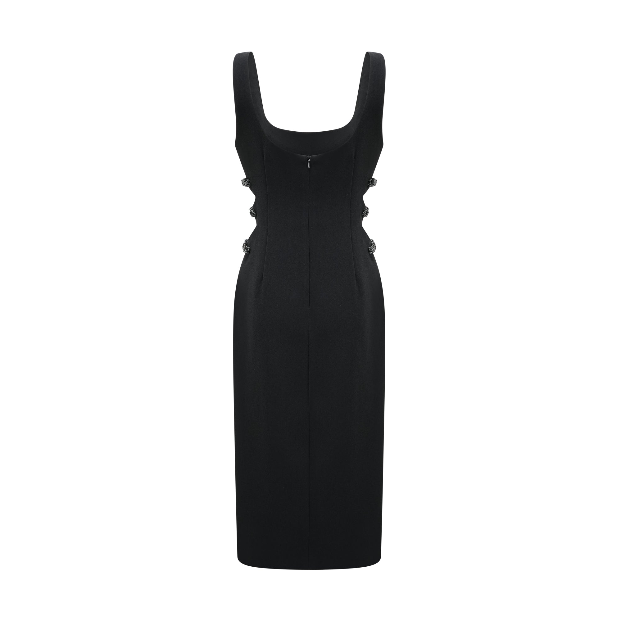 LIANE BOW-DETAIL CUT-OUT MIDI DRESS