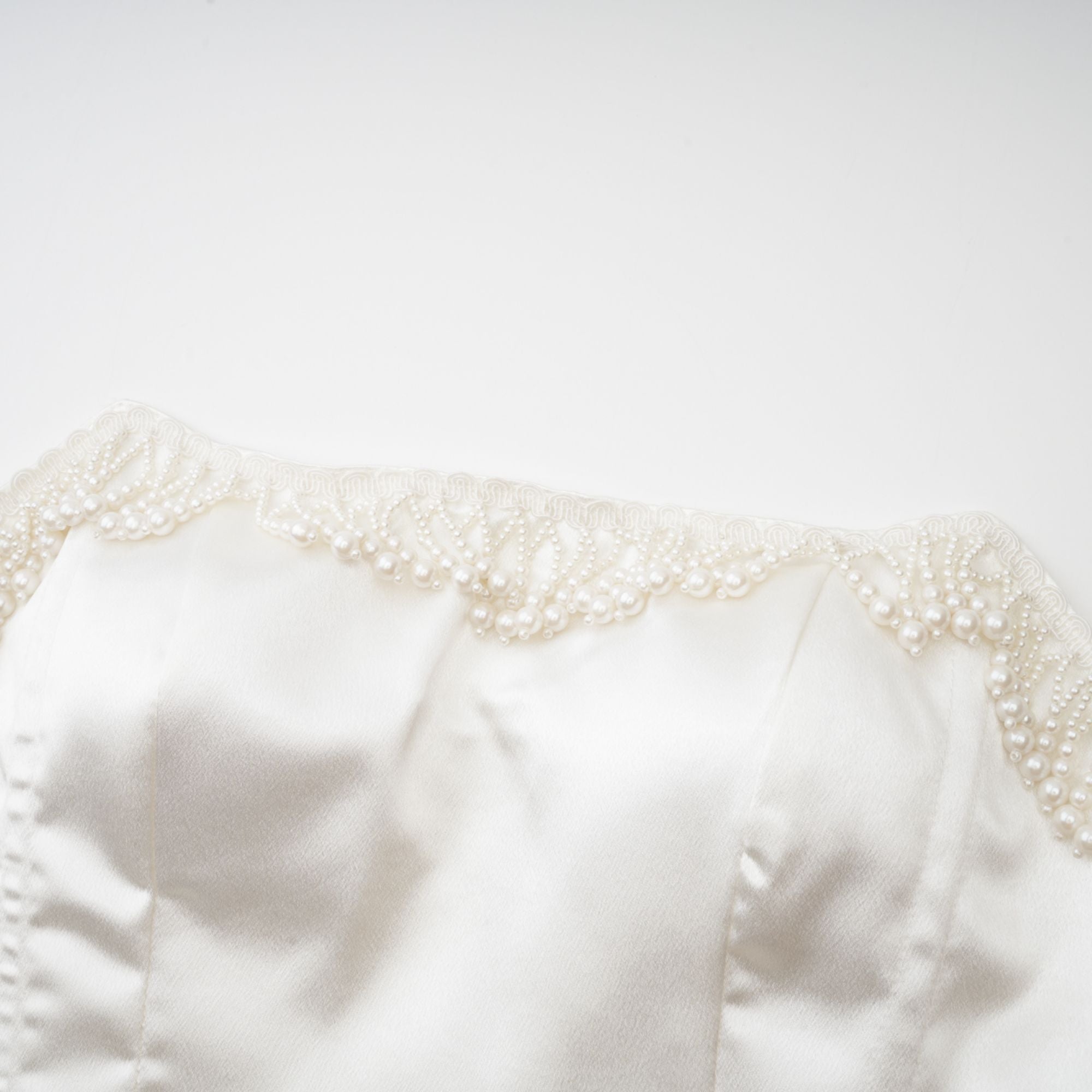 NALINI FAUX-PEARL OFF-SHOULDER TOP