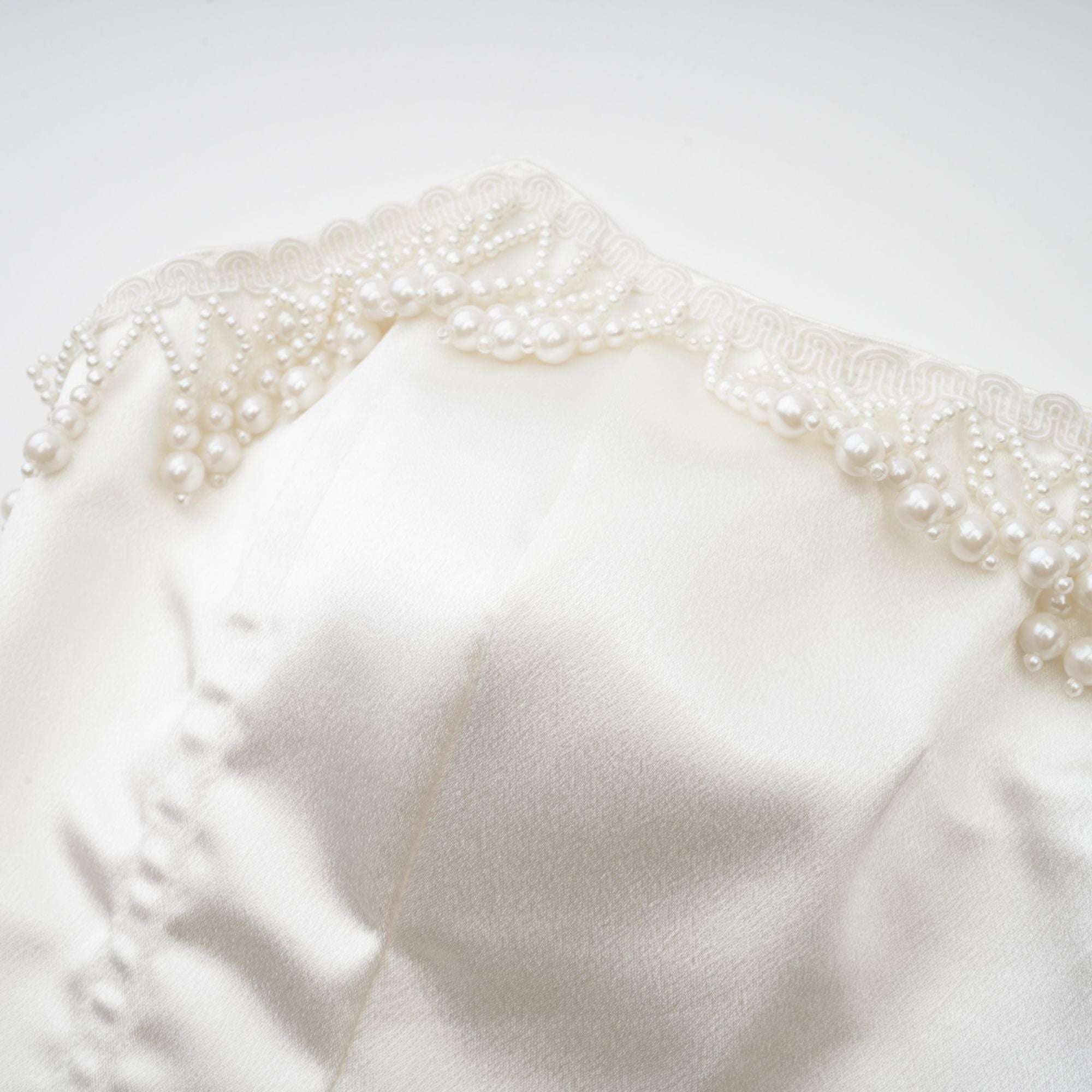 NALINI FAUX-PEARL OFF-SHOULDER TOP