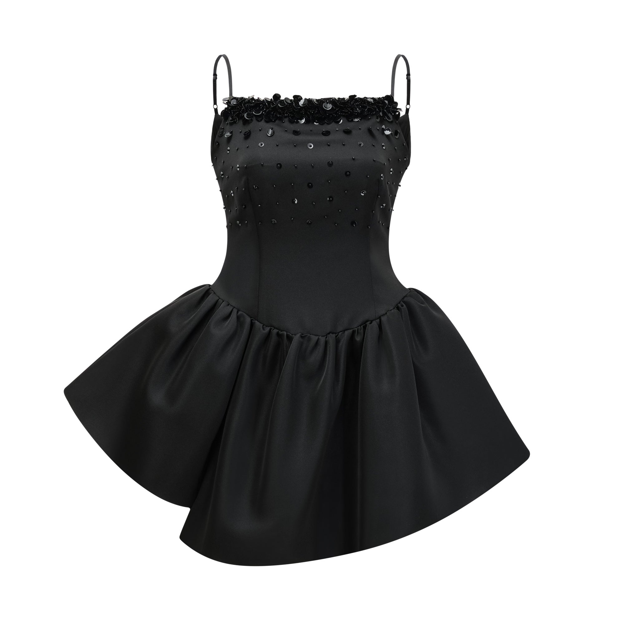 CHARLENE EMBELLISHED ASYMMETRIC COCKTAIL DRESS