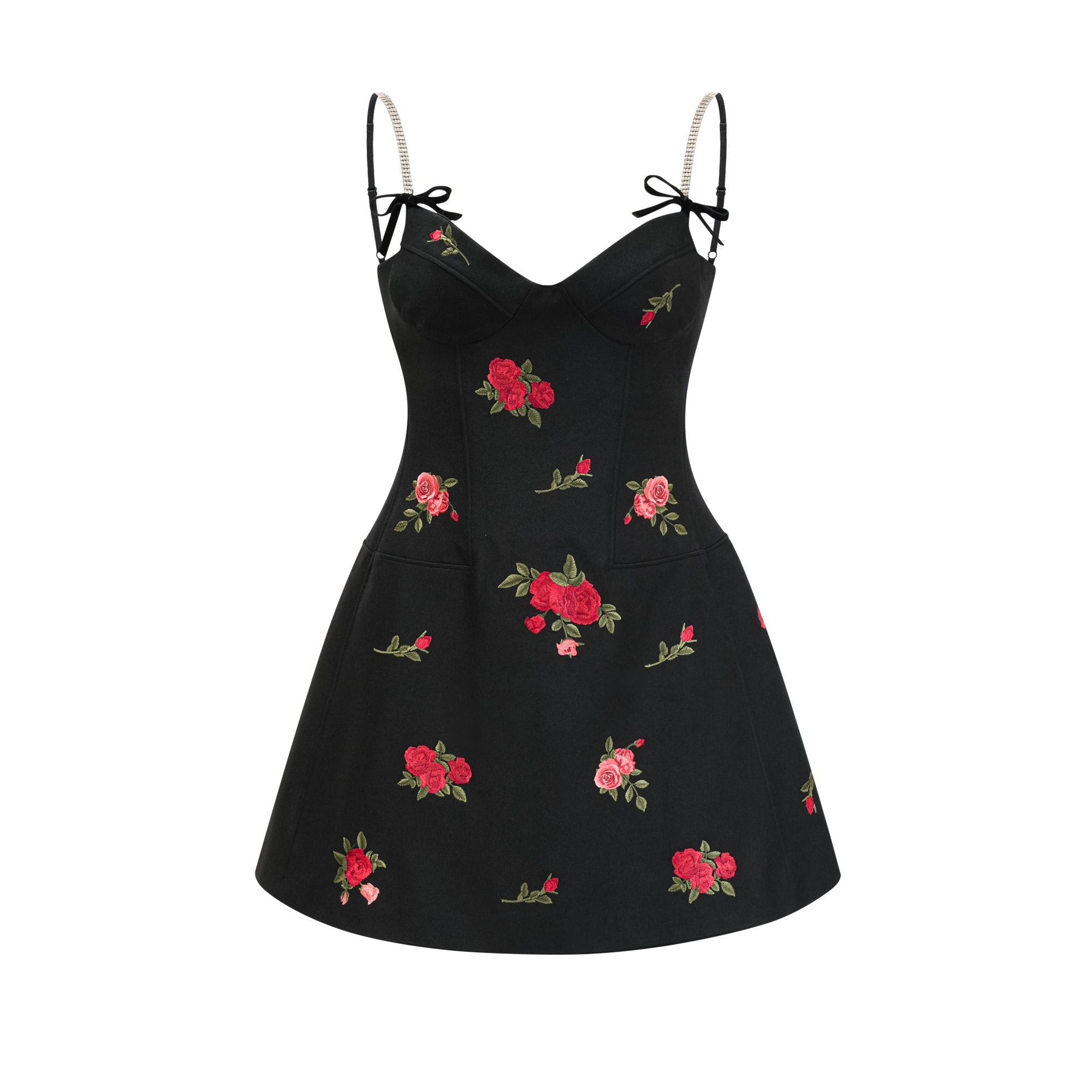 JOVANNA EMBROIDERED MINI DRESS, FLORAL A-LINE