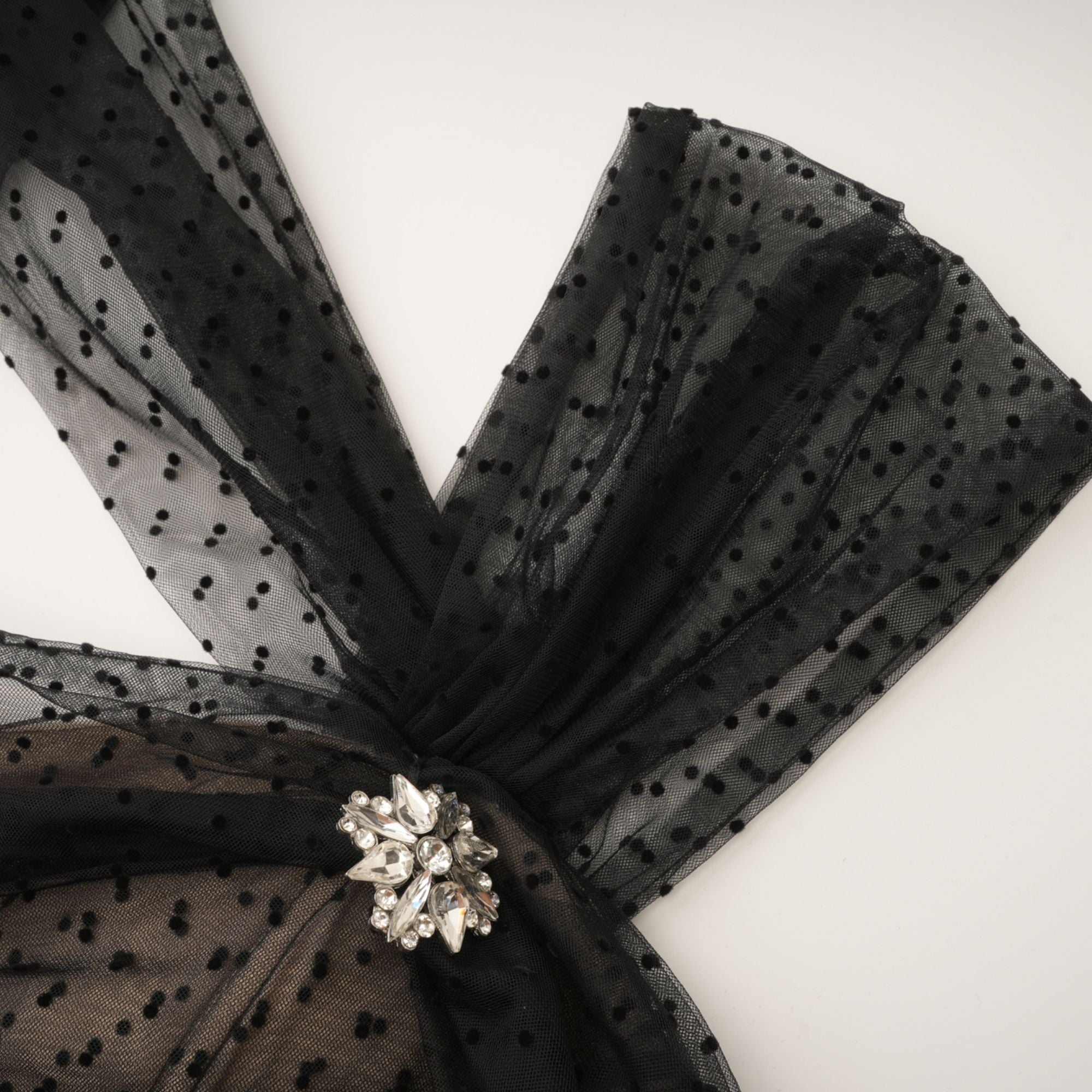 HAMEDA POLKA-DOT TULLE MINI DRESS FOR PARTY