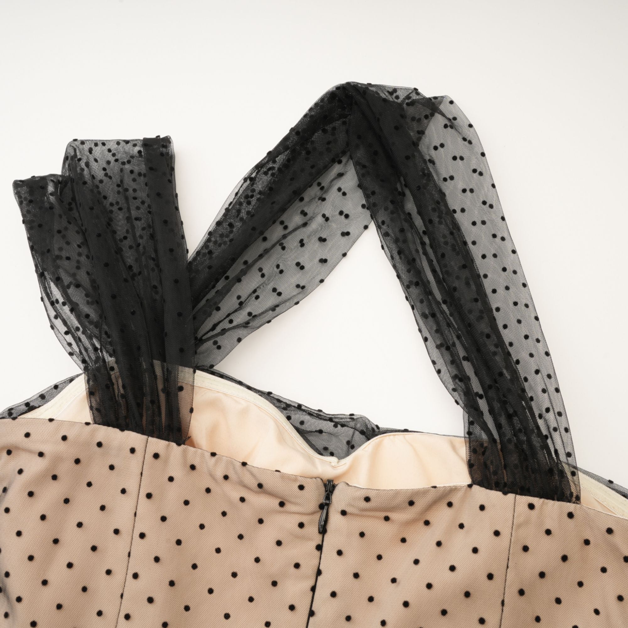 HAMEDA POLKA-DOT TULLE MINI DRESS FOR PARTY