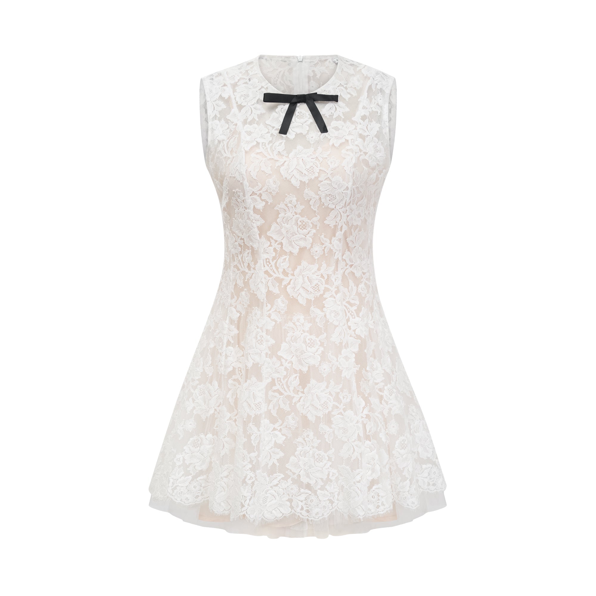 LANETTA GUIPURE LACE TULLE SKIRT DRESS FOR WEDDING