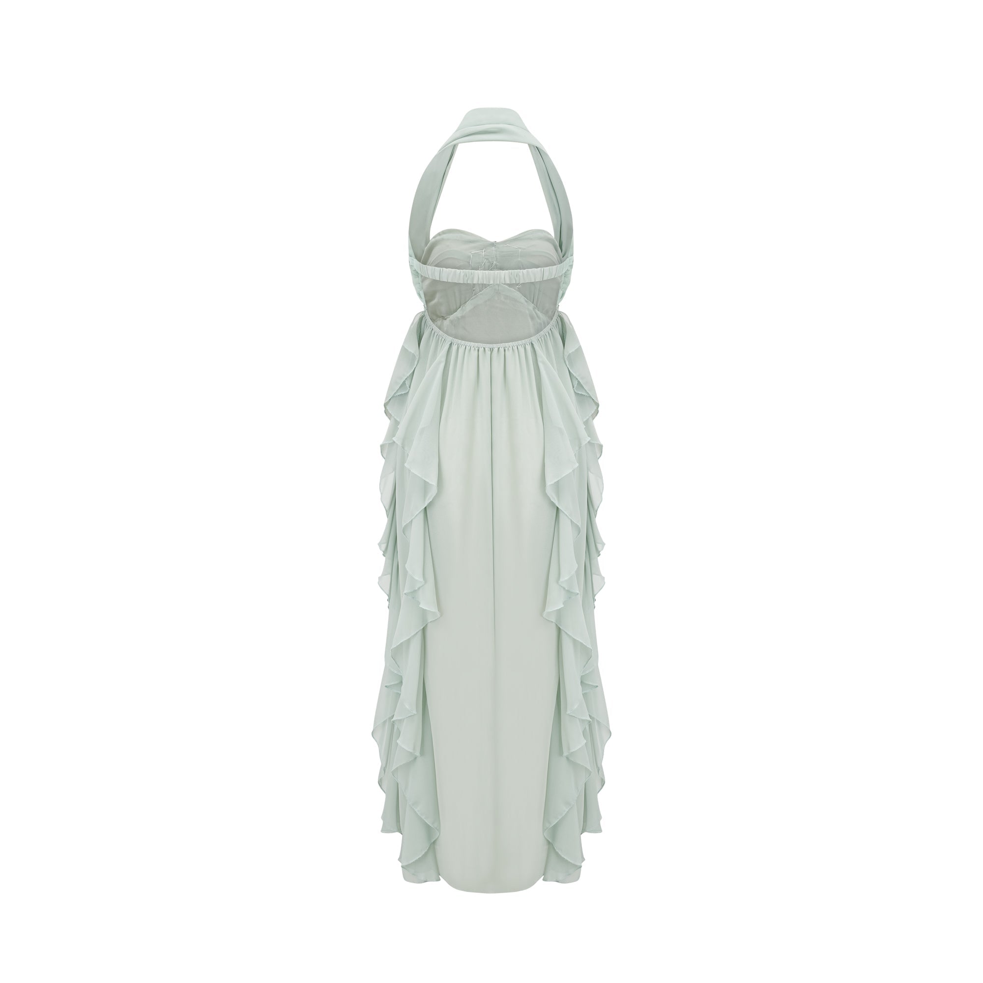 SNY07672 SALILAH EMBELLISHED RUFFLED COCKTAIL DRESS