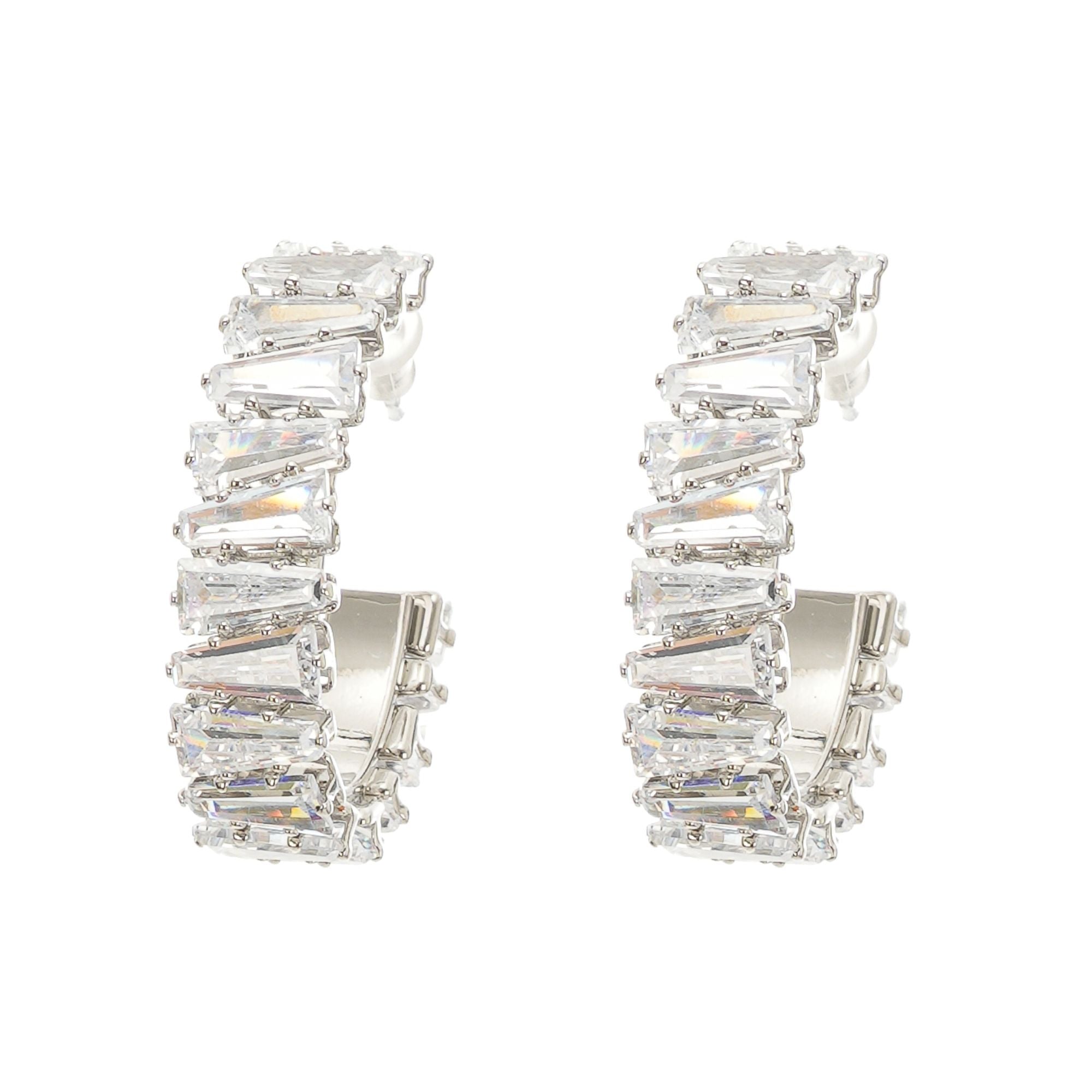 SNY07747 CRYSTAL HOOP EARRINGS FOR WEDDING PARTY GLAM