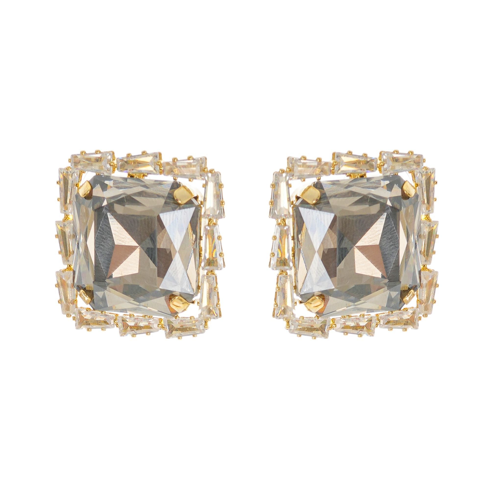 SNY07749 SOLADA EMBELLISHED SQUARE EARRINGS FOR EVENTS