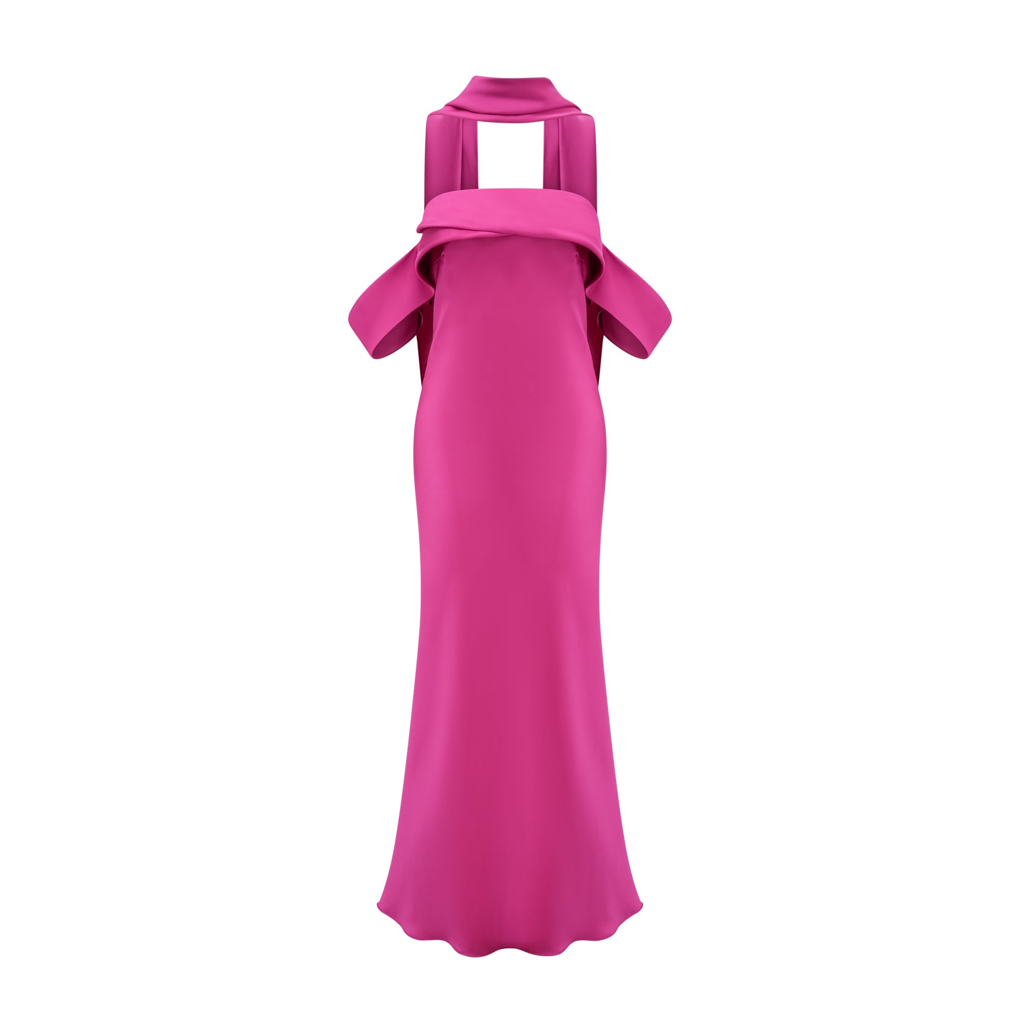 YASMIN OFF-SHOULDER SATIN MIDI DRESS FOR EVENING
