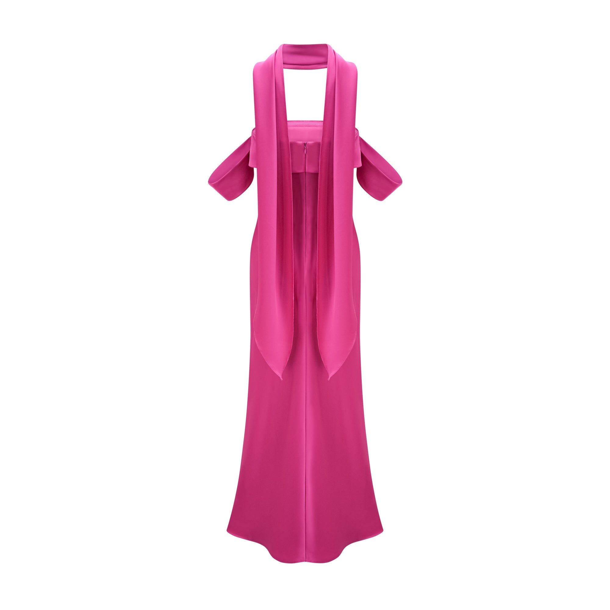 YASMIN OFF-SHOULDER SATIN MIDI DRESS FOR EVENING