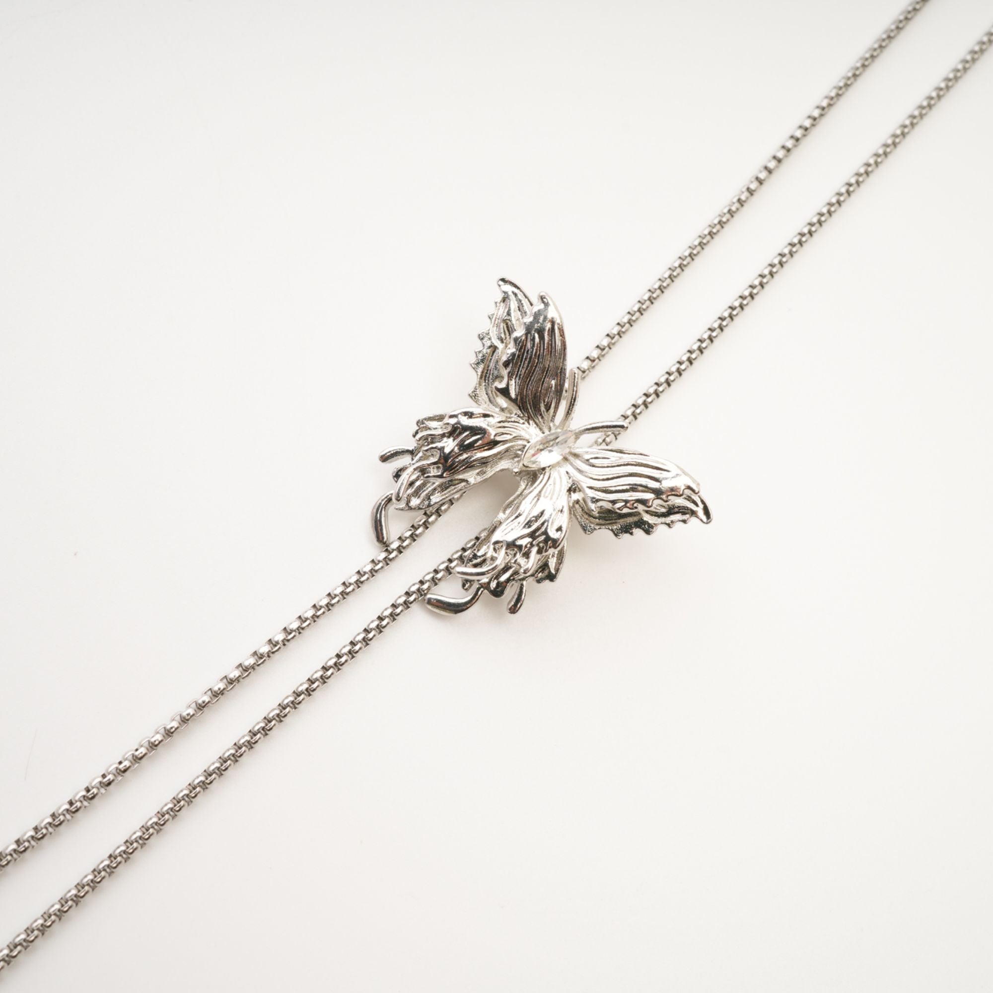 PRISCILLE ADJUSTABLE BUTTERFLY CHARM NECKLACE