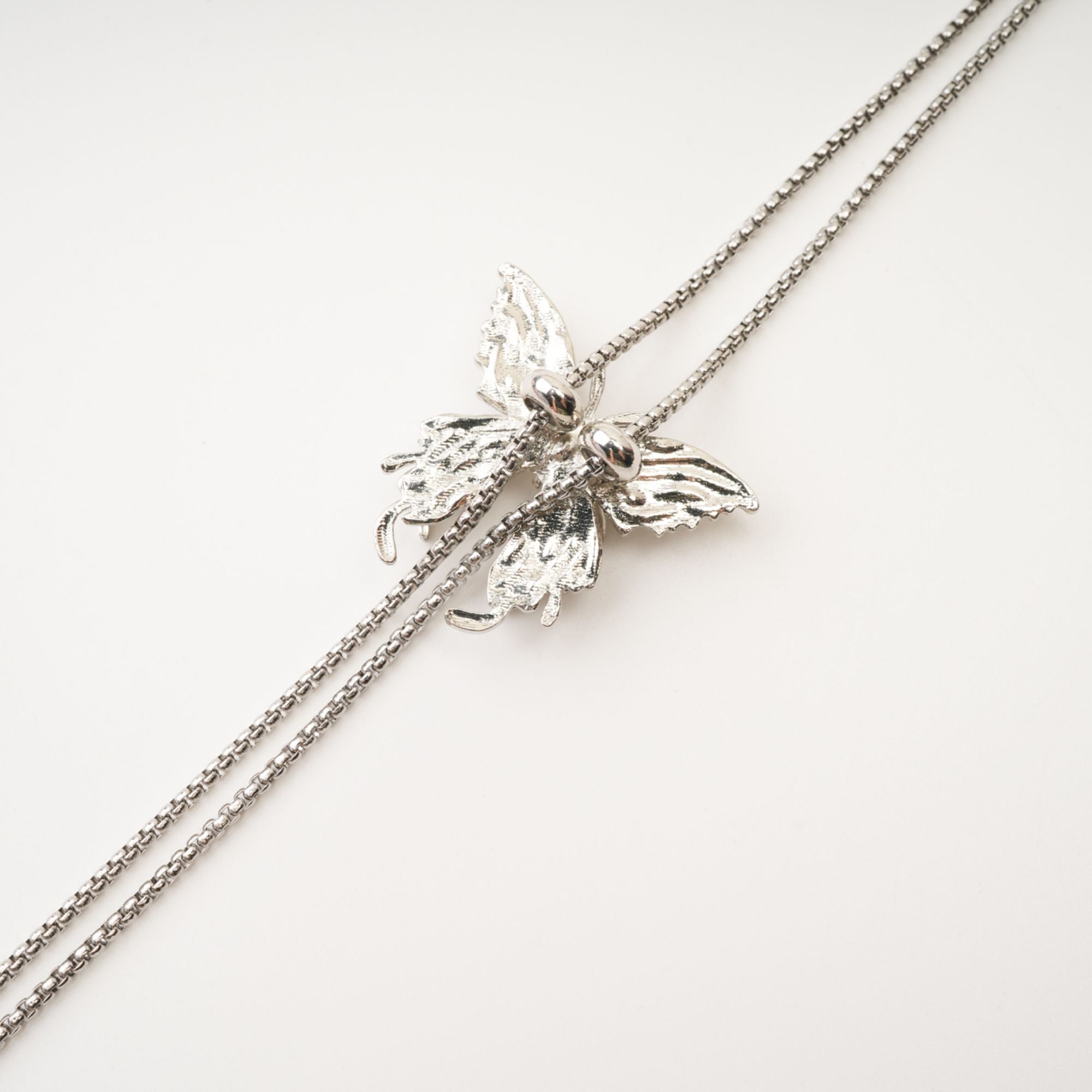 PRISCILLE ADJUSTABLE BUTTERFLY CHARM NECKLACE