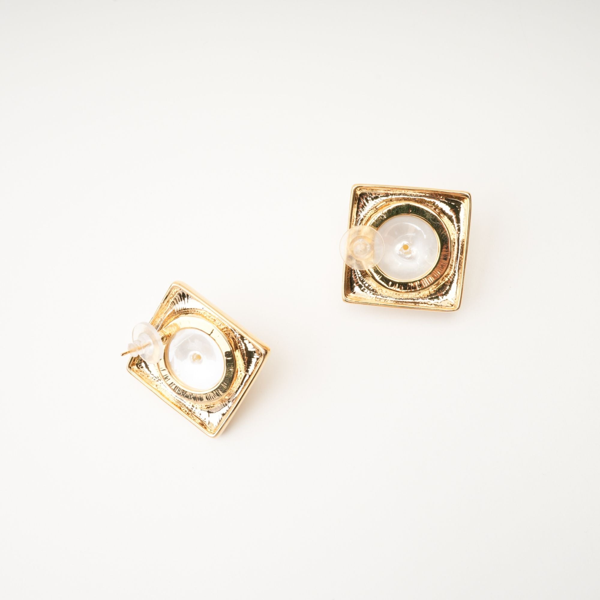 JUANA FAUX-PEARL SQUARE HOOP EARRINGS FOR WEDDING