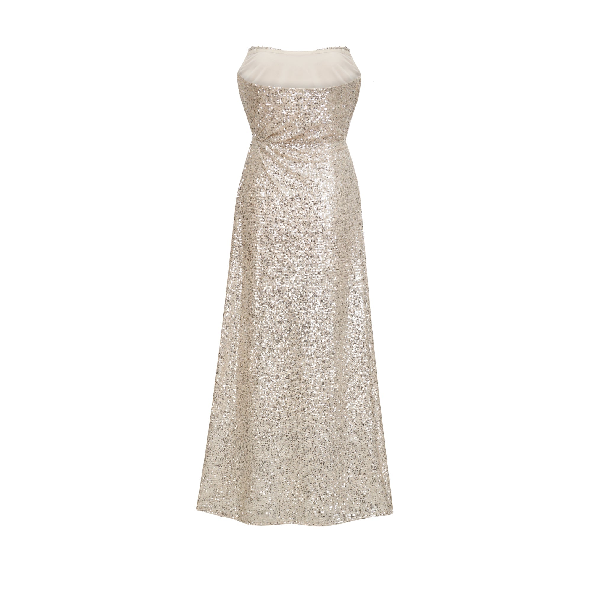 BEATRIX SILVER OFF-SHOULDER DRESS