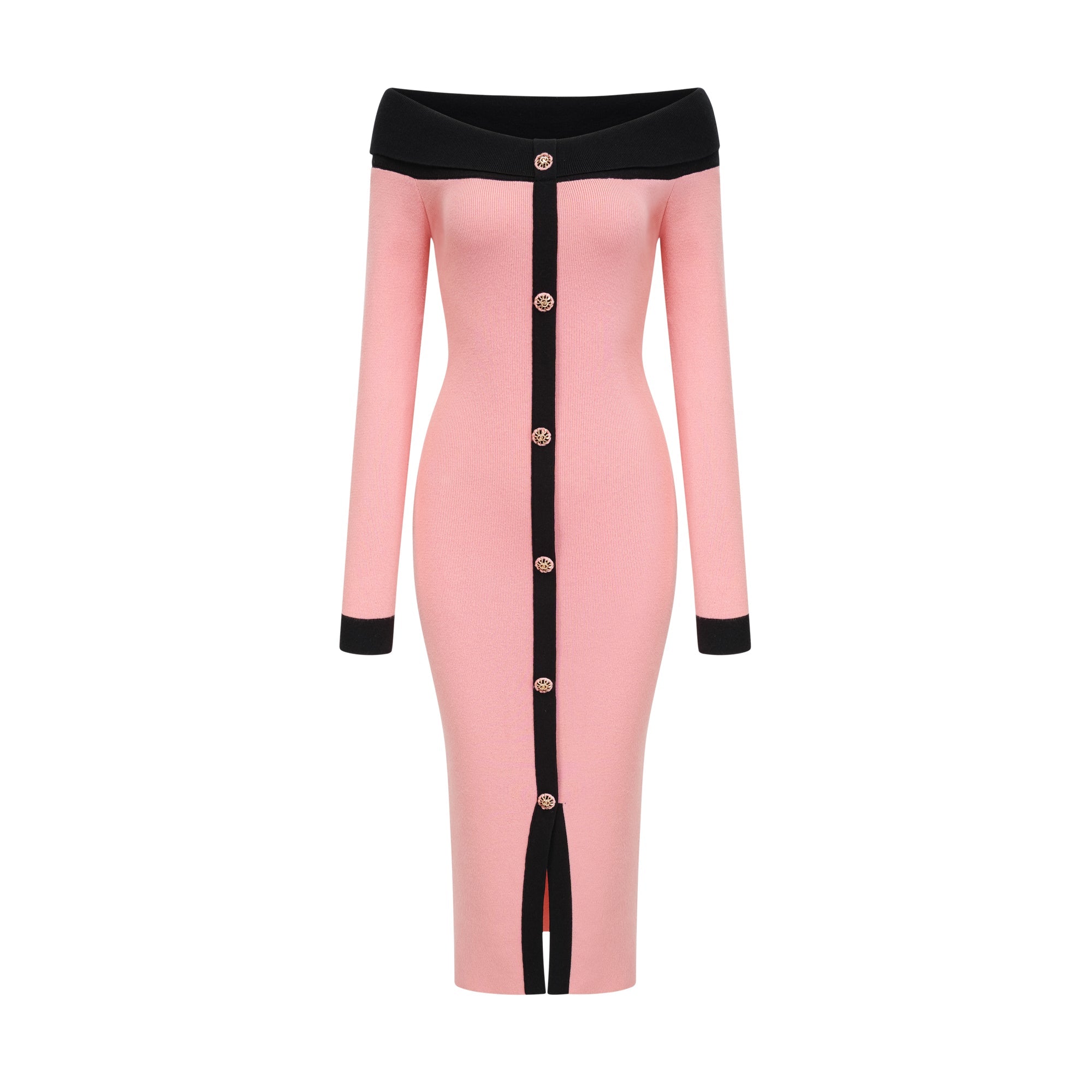 SNY08467 CARINE PINK MIDI DRESS FOR WEDDING GUEST