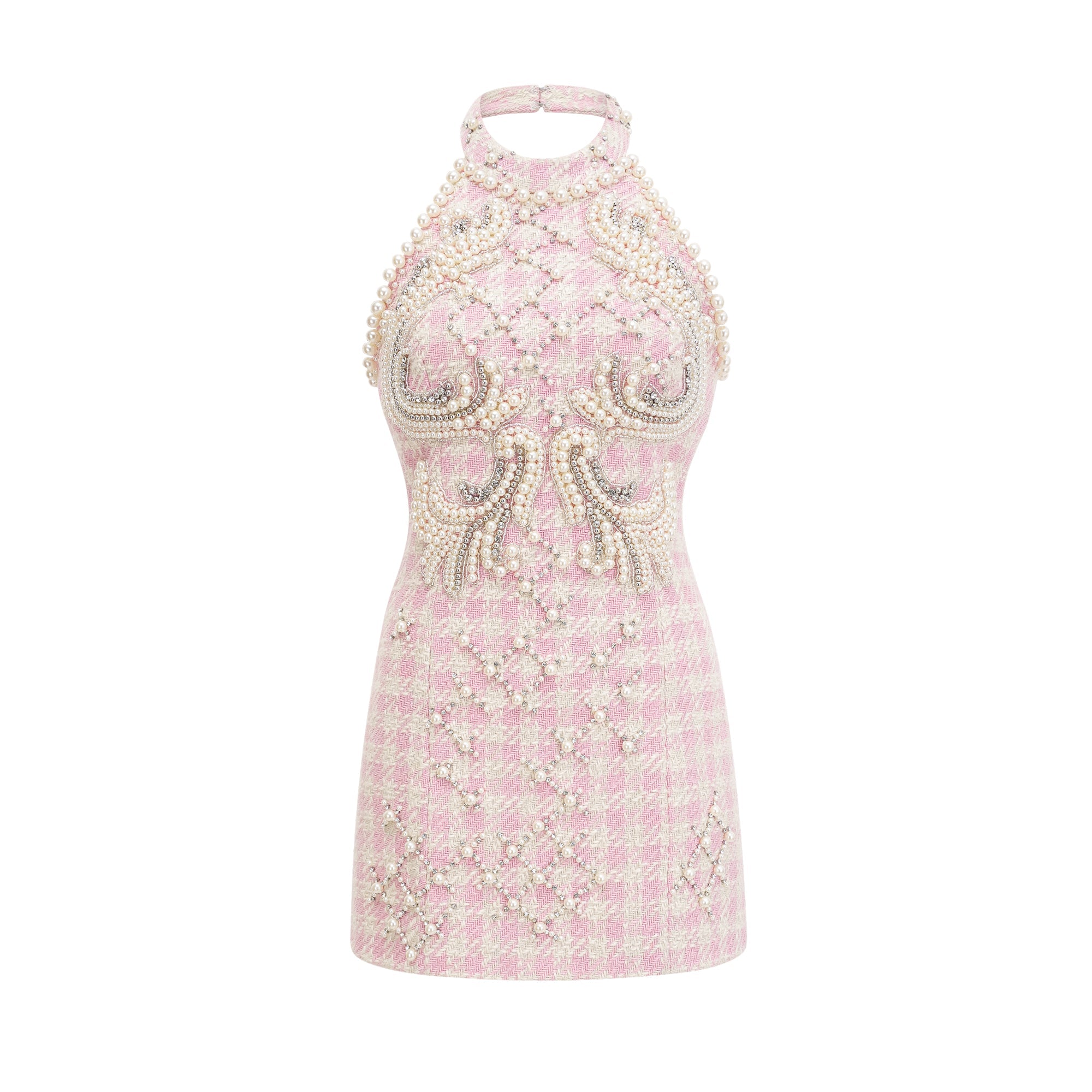 PEARL-EMBELLISHED MINI DRESS FOR COCKTAIL PARTY