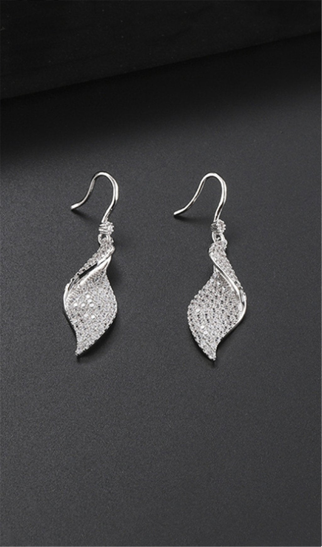 SPIRAL LONG ZIRCON EARRINGS FOR WEDDING
