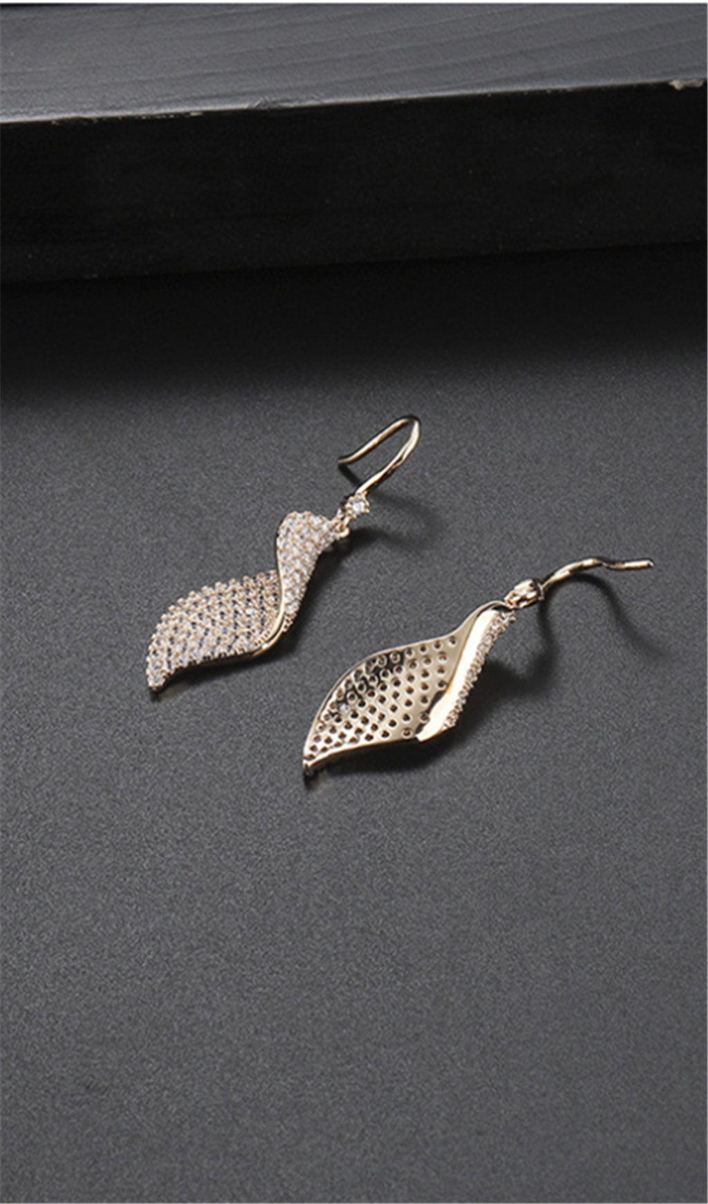 SPIRAL LONG ZIRCON EARRINGS FOR WEDDING