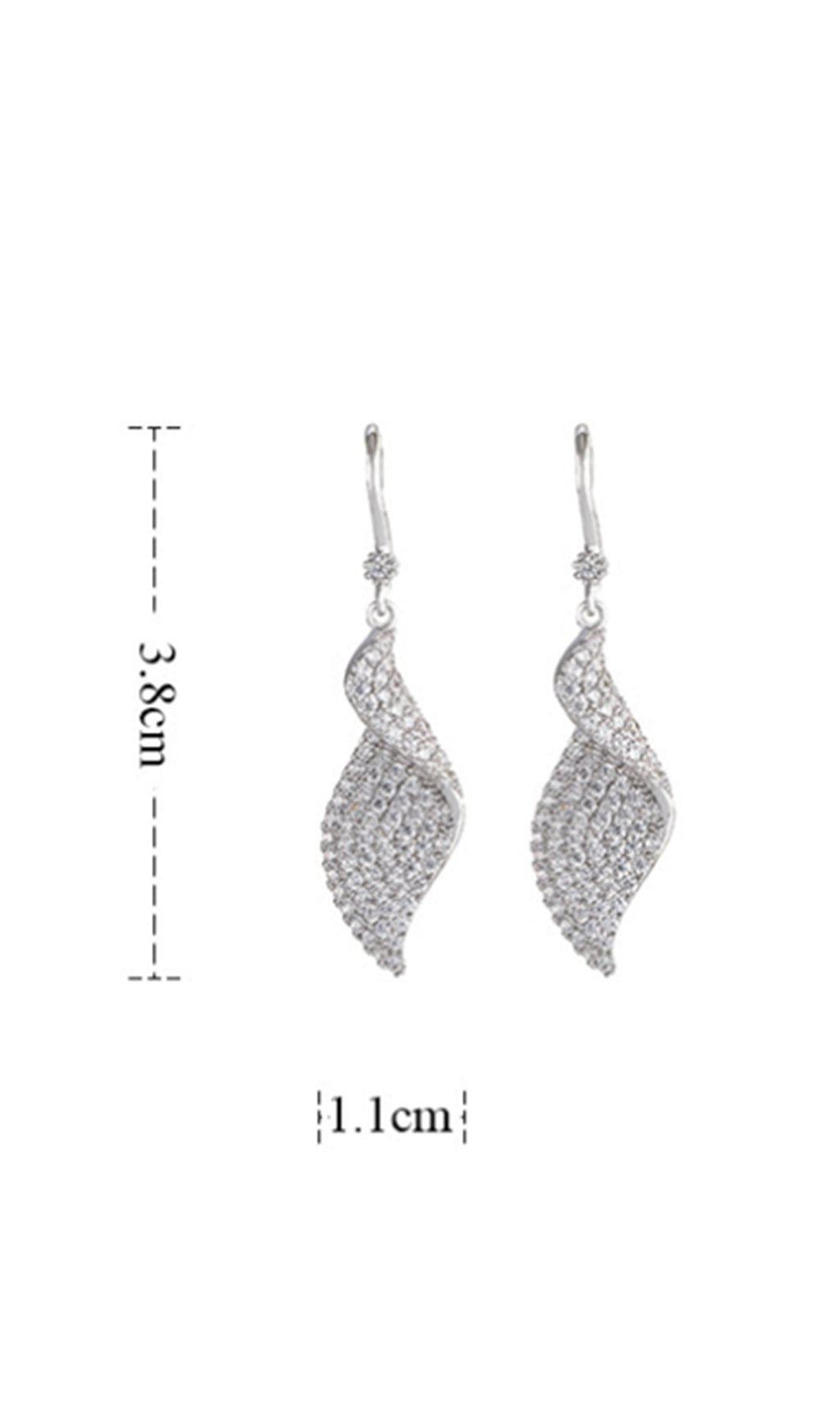 SPIRAL LONG ZIRCON EARRINGS FOR WEDDING