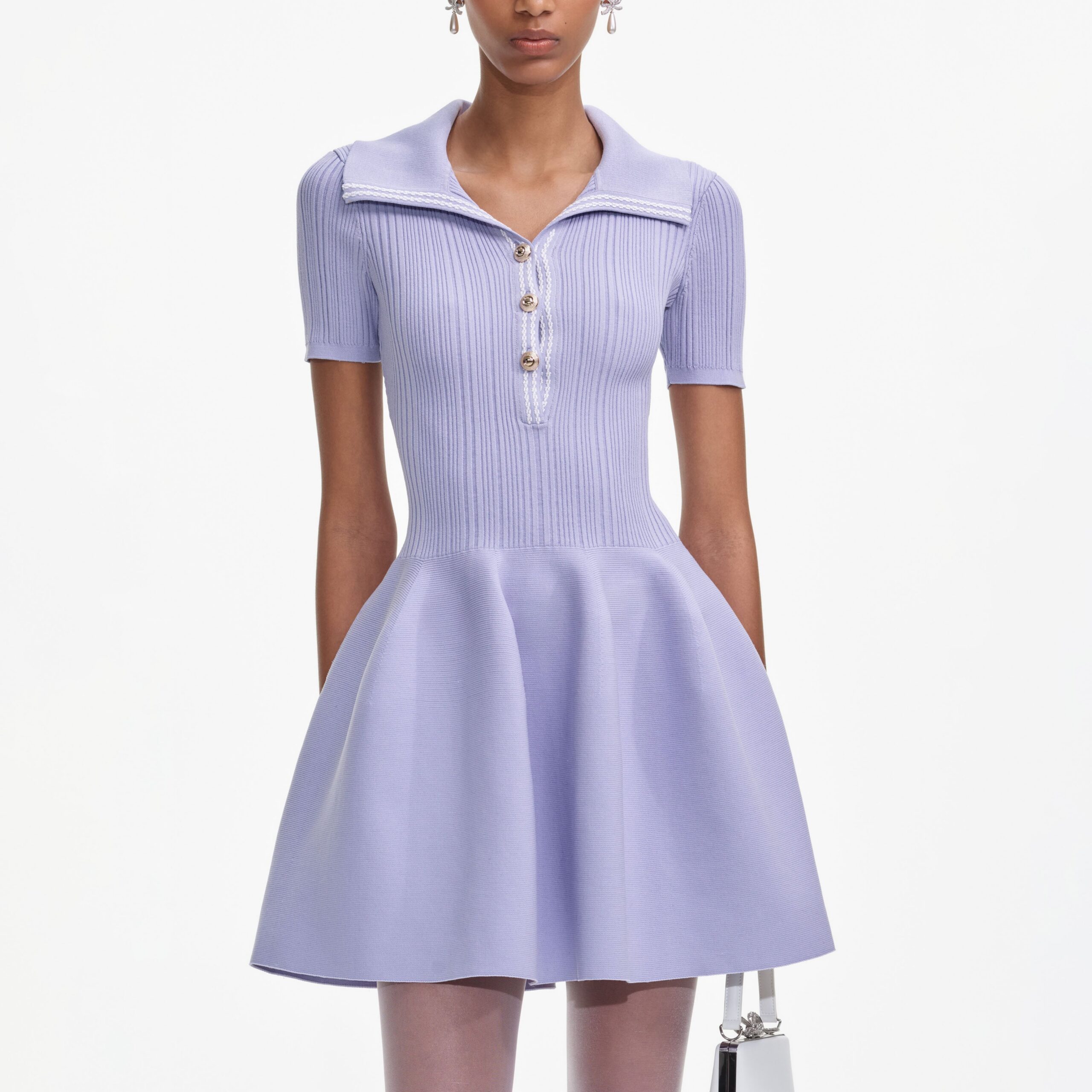 SS25-016S-L_4 LILAC RIBBED KNIT MINI DRESS FOR PARTY