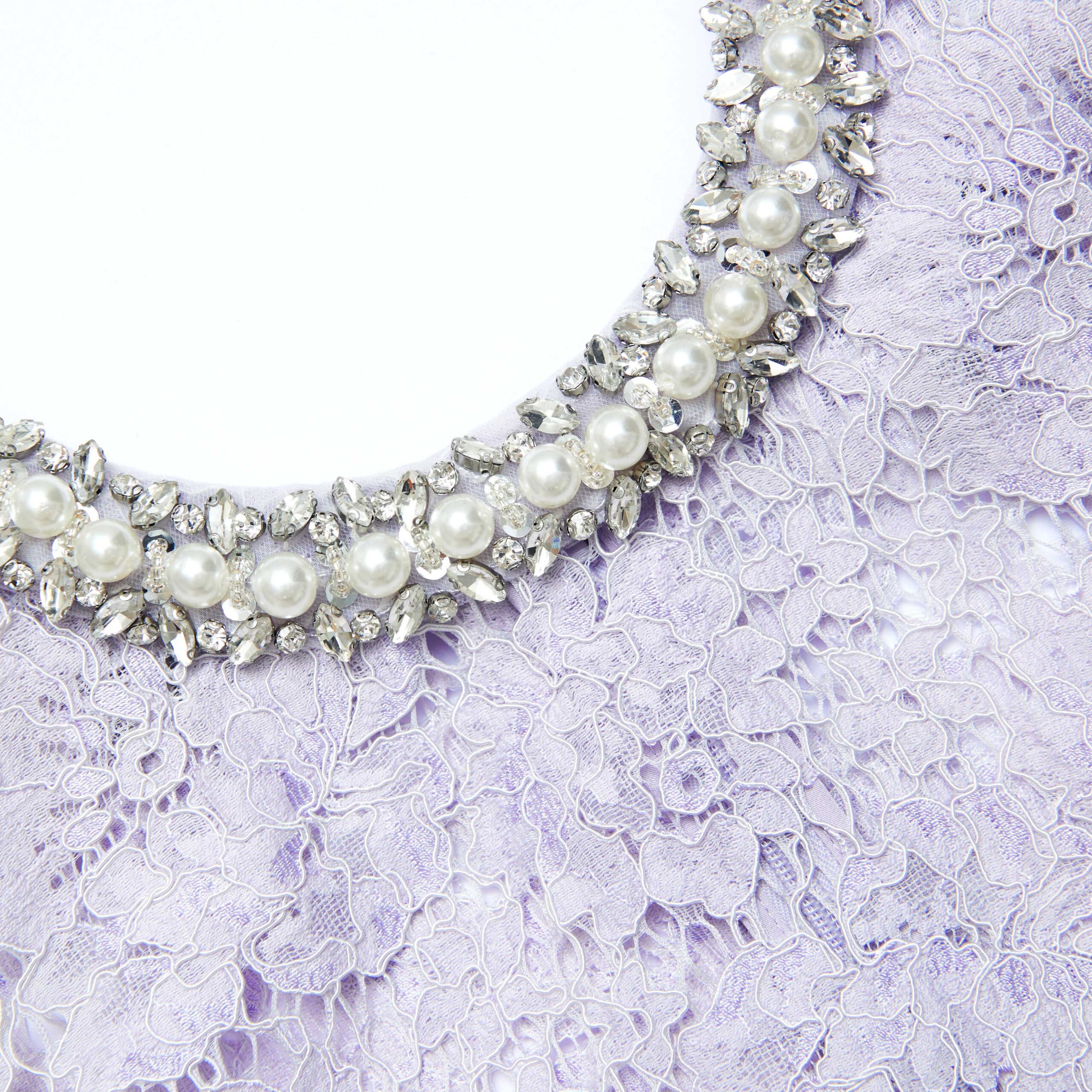 LILAC LACE MINI DRESS FOR PARTY