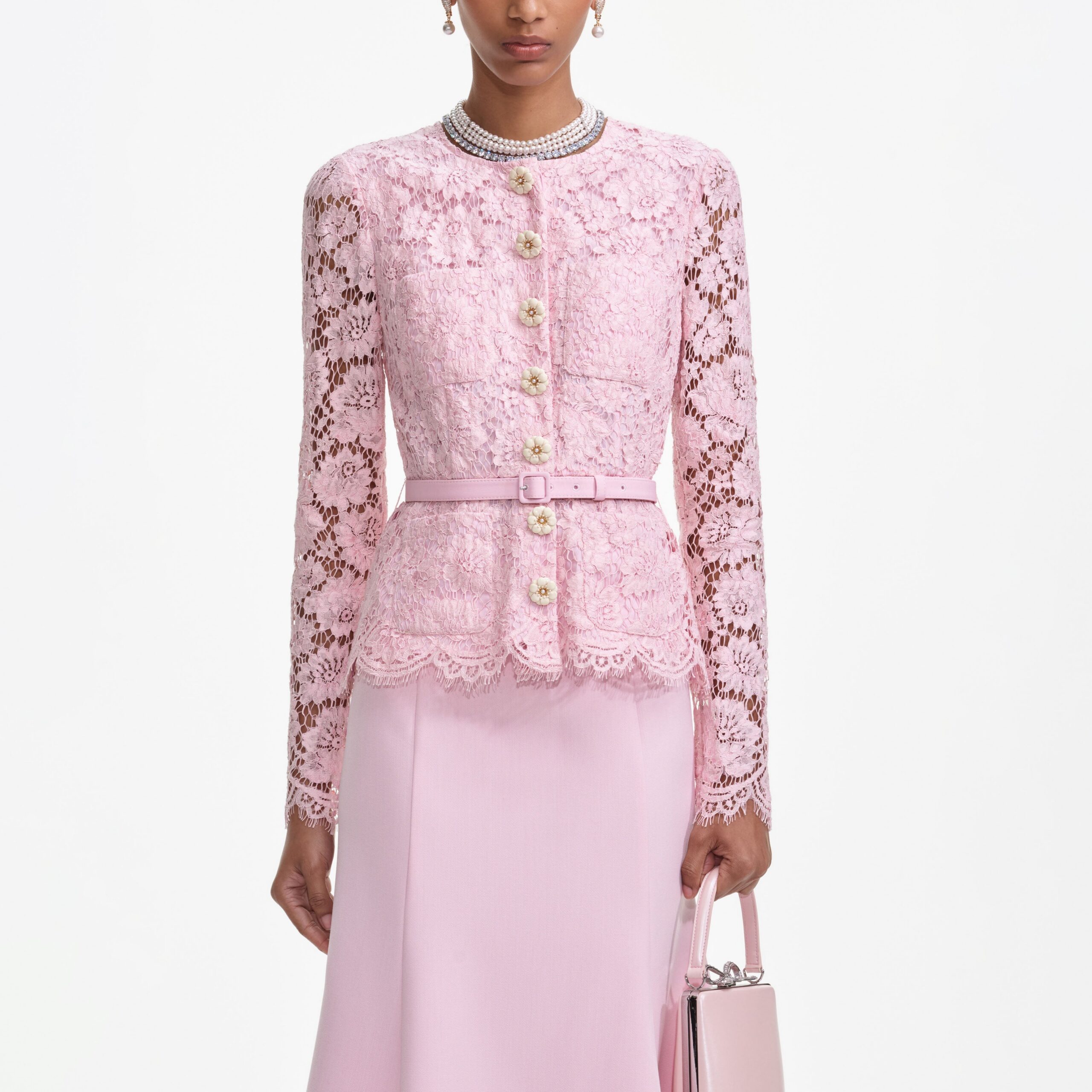 PINK LACE MIDI DRESS FOR WEDDING GUEST