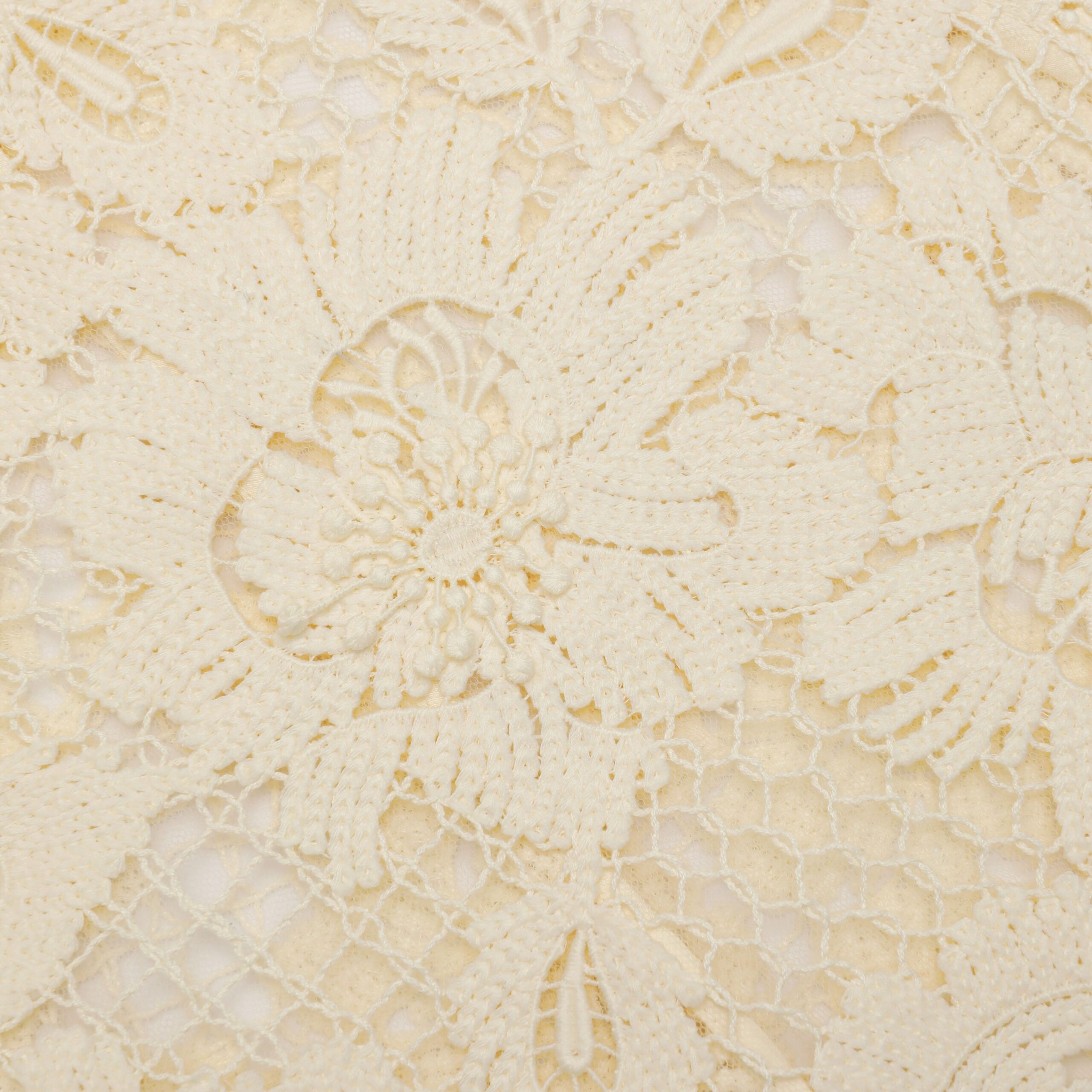 MARJORIE YELLOW CROCHET LACE MIDI DRESS