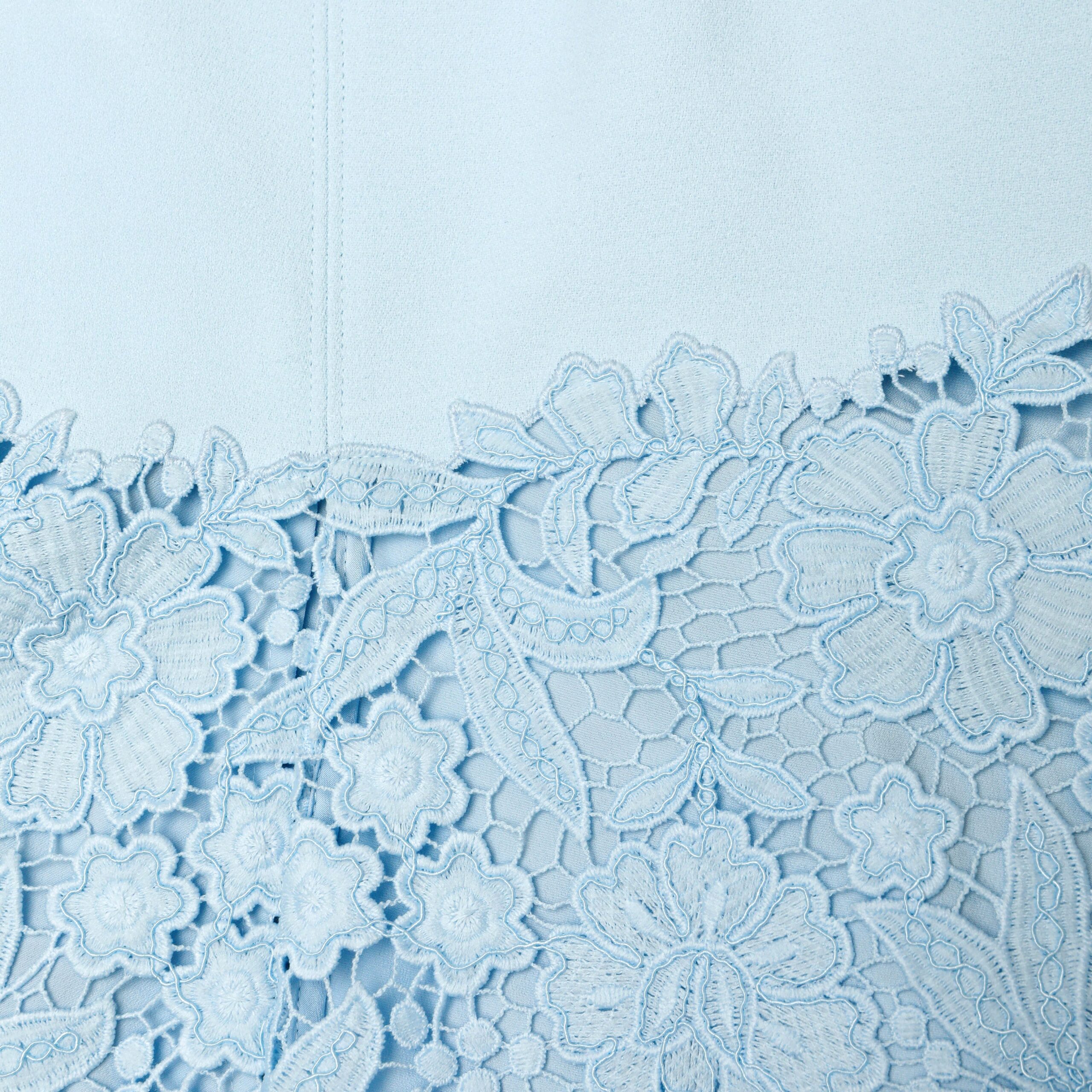 YVONNE BLUE LACE MIDI DRESS FOR WEDDING GUEST