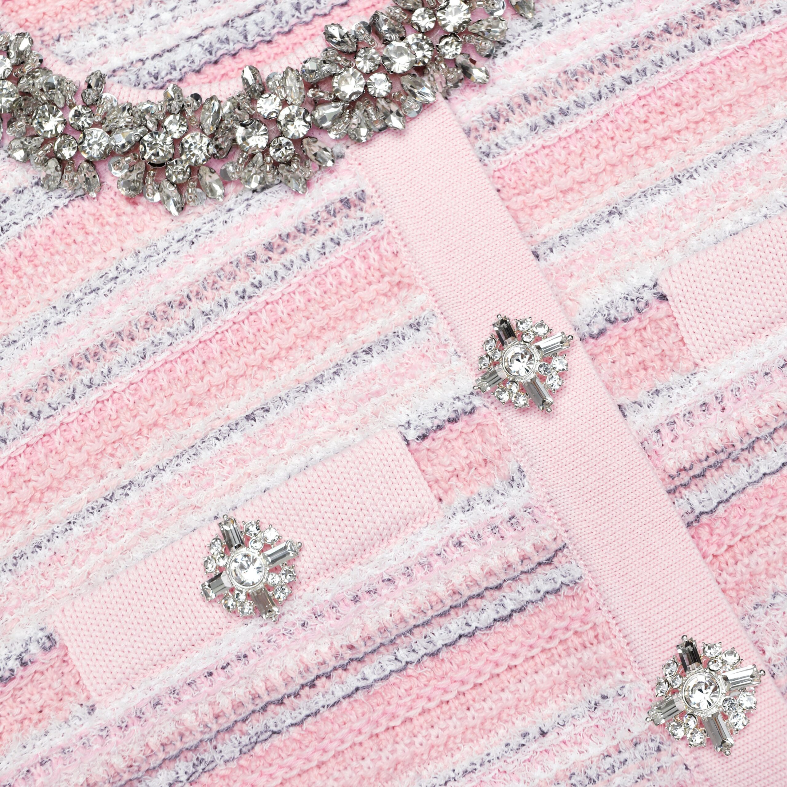 TAMMY RHINESTONE KNIT MINI DRESS PINK PARTY