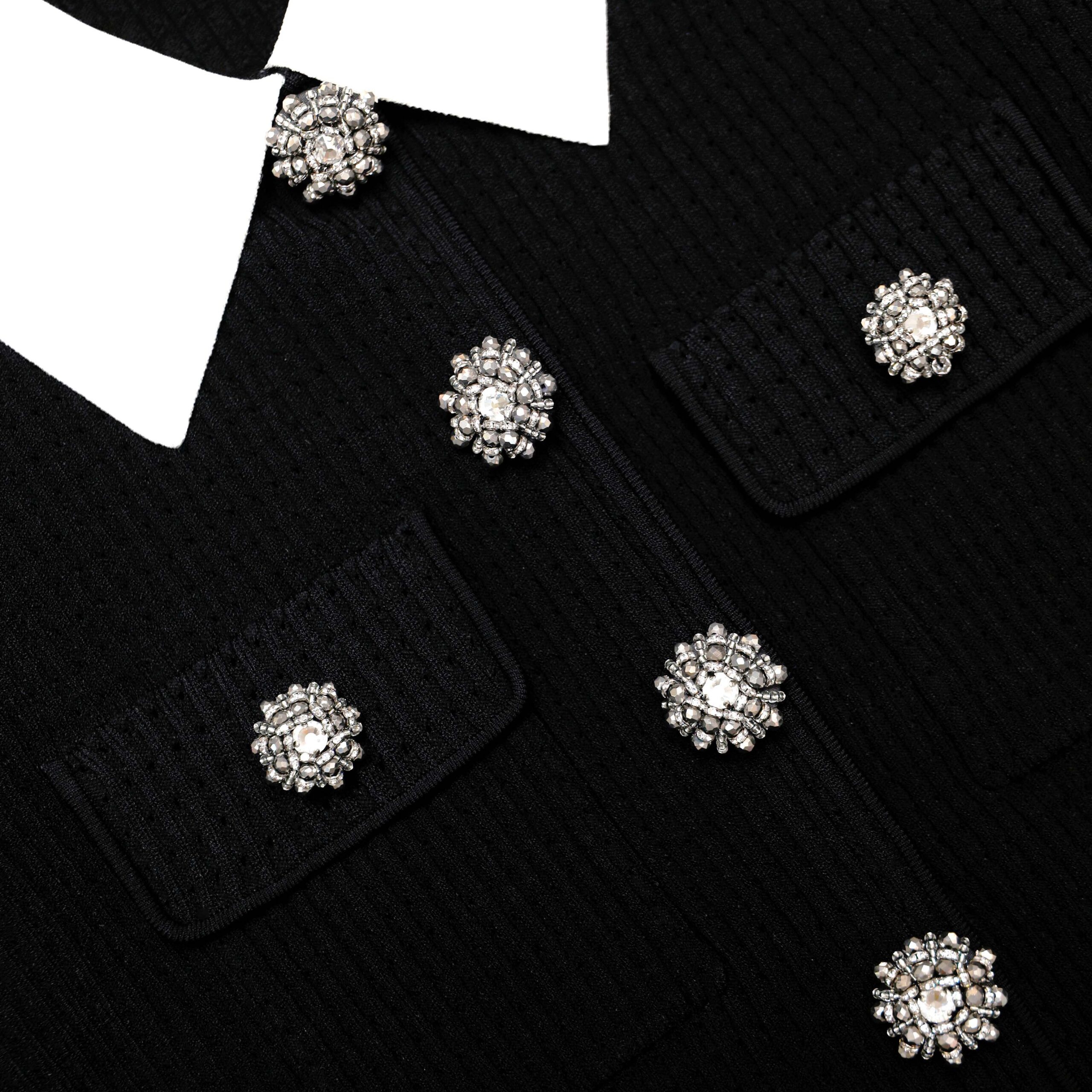 JOCELYN BLACK EMBELLISHED KNIT BLAZER FOR EVENTS