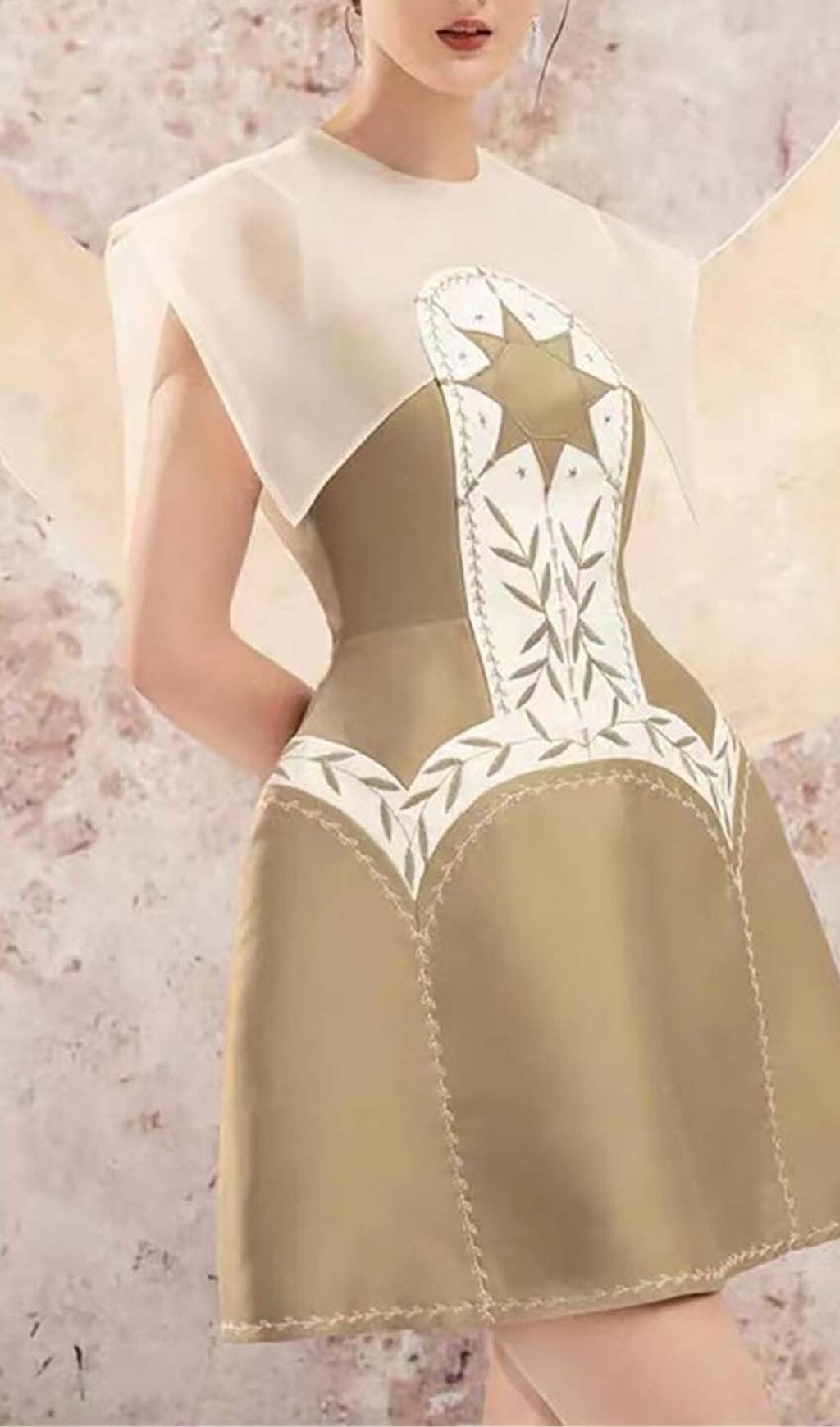 STITCHING-A-LINE-MINI-DRESS-IN-KHAKI-3 STITCHED A-LINE KHAKI MINI DRESS FOR EVENTS