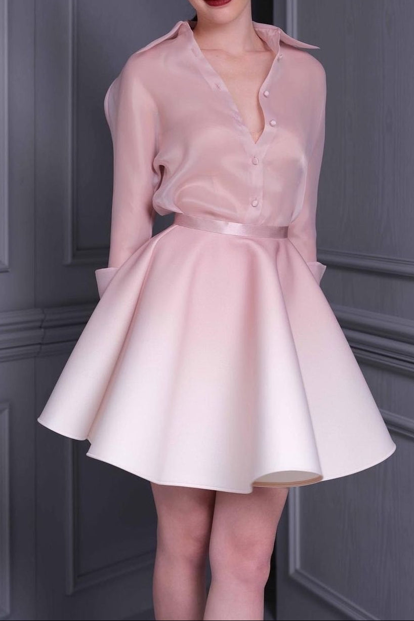 LIGHT PINK BLAZER MINI DRESS FOR WEDDING