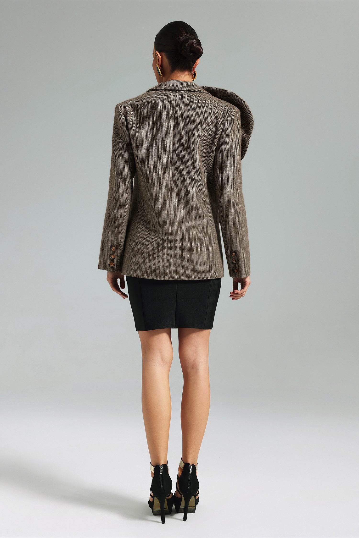 SADA BROWN FLOWER BLAZER FOR WEDDING PARTY