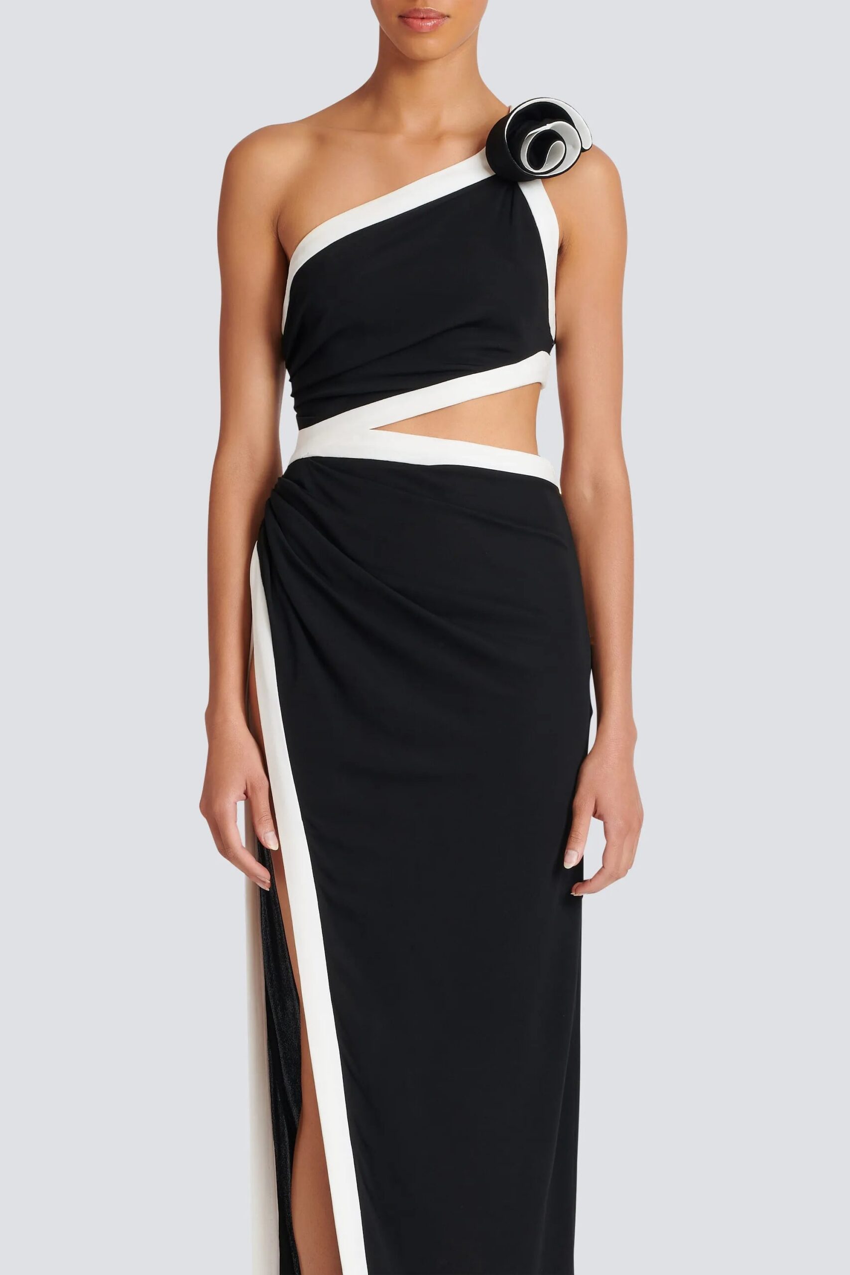 SALOME ASYMMETRIC FLORAL MAXI DRESS
