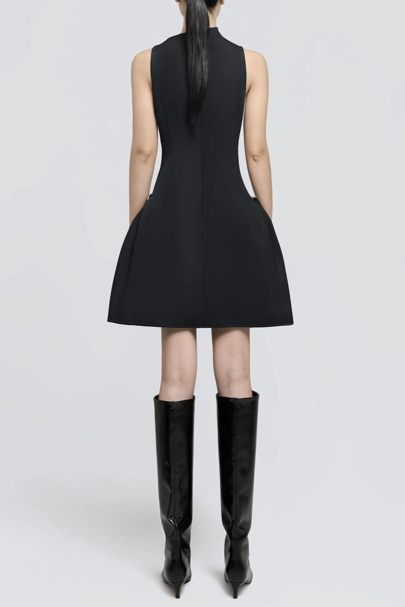 ASYMMETRIC FLARED MINI DRESS FOR PARTY