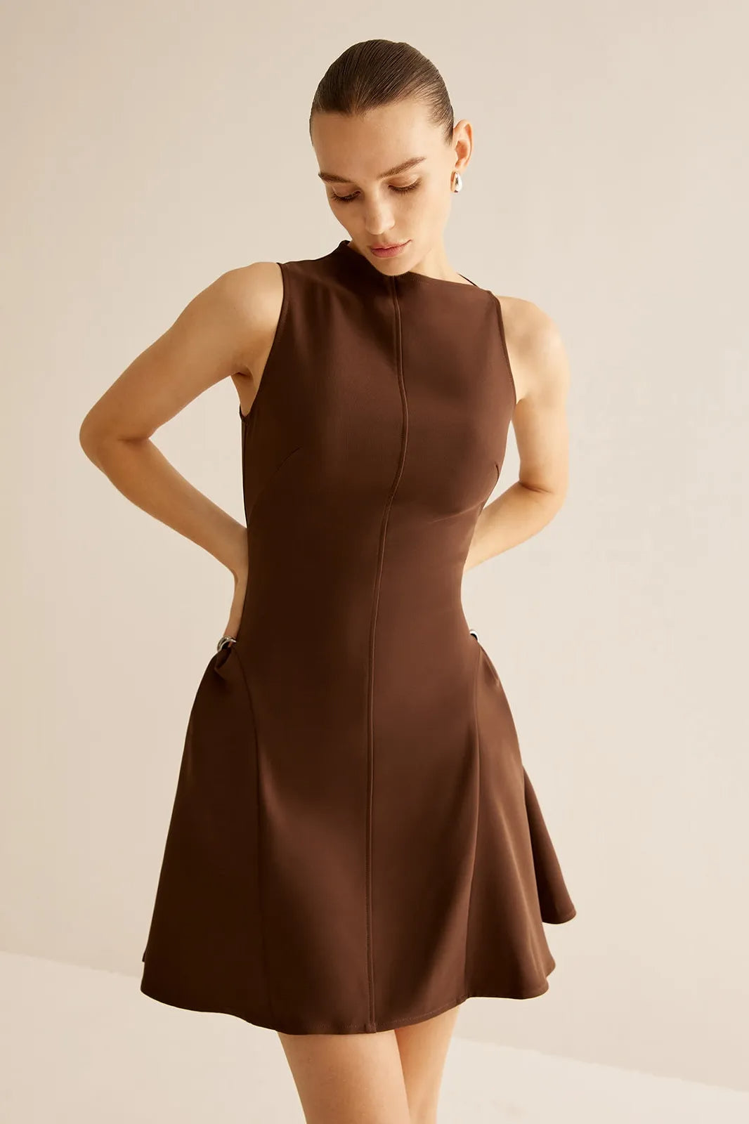 ASYMMETRICAL FLARED MINI DRESS FOR PARTY