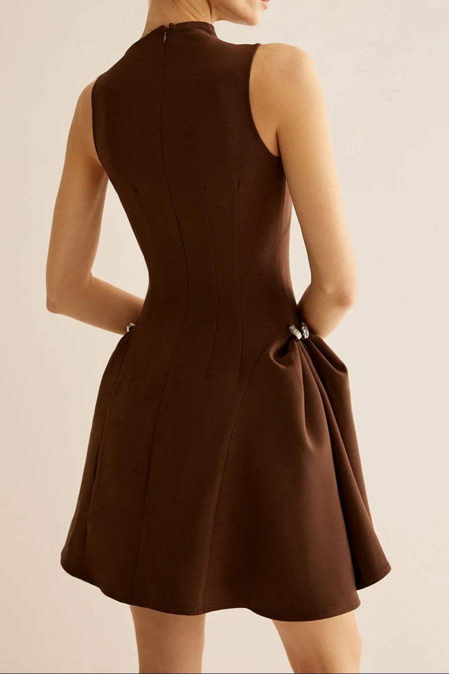 ASYMMETRICAL FLARED MINI DRESS FOR PARTY