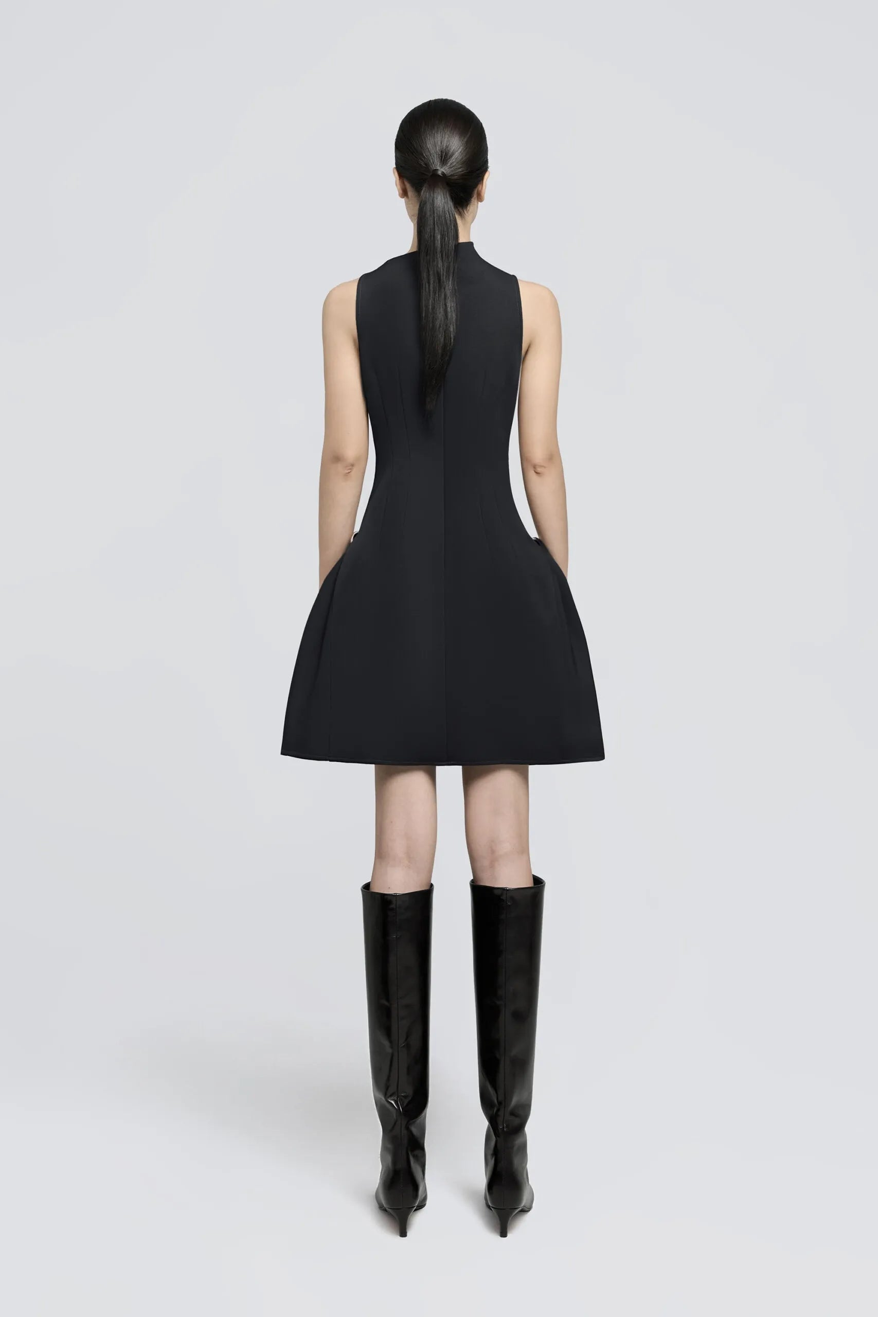 ASYM FLARED MINI DRESS FOR PARTY