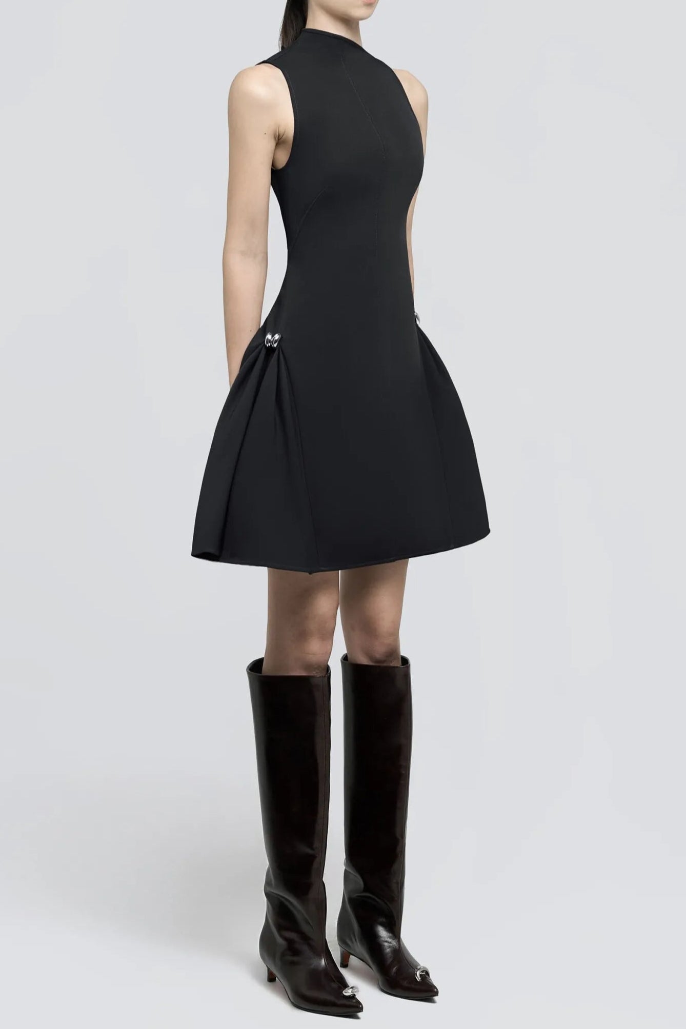 ASYMMETRIC FLARED MINI DRESS FOR PARTY