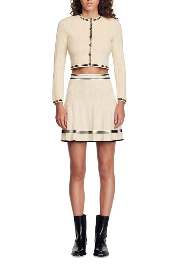 SALAZIE CROPPED POINTELLE CARDIGAN, CASUAL LAYER