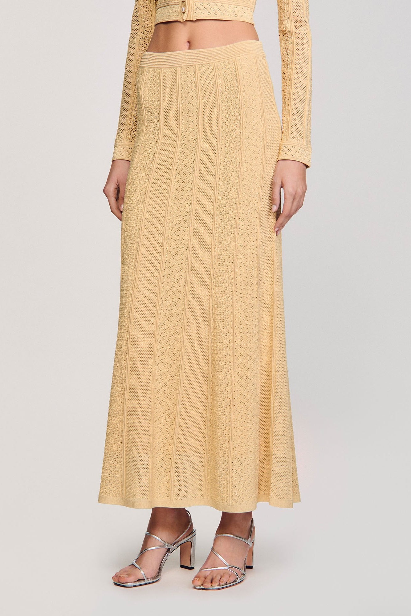 TIFFANY KNIT TOP & MAXI SKIRT YELLOW SET