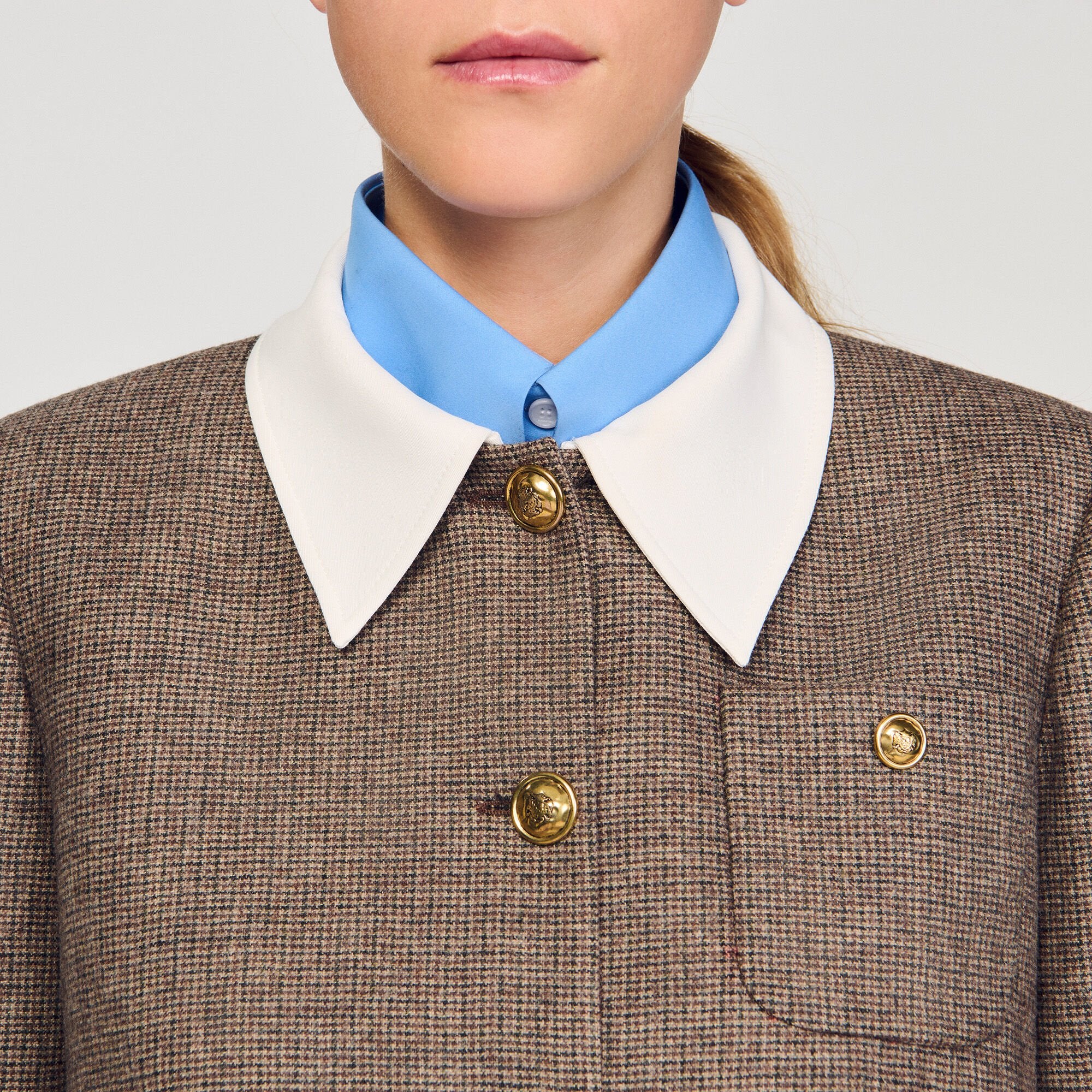 SETLLA HOUNDSTOOTH BROWN BLAZER FOR WORK
