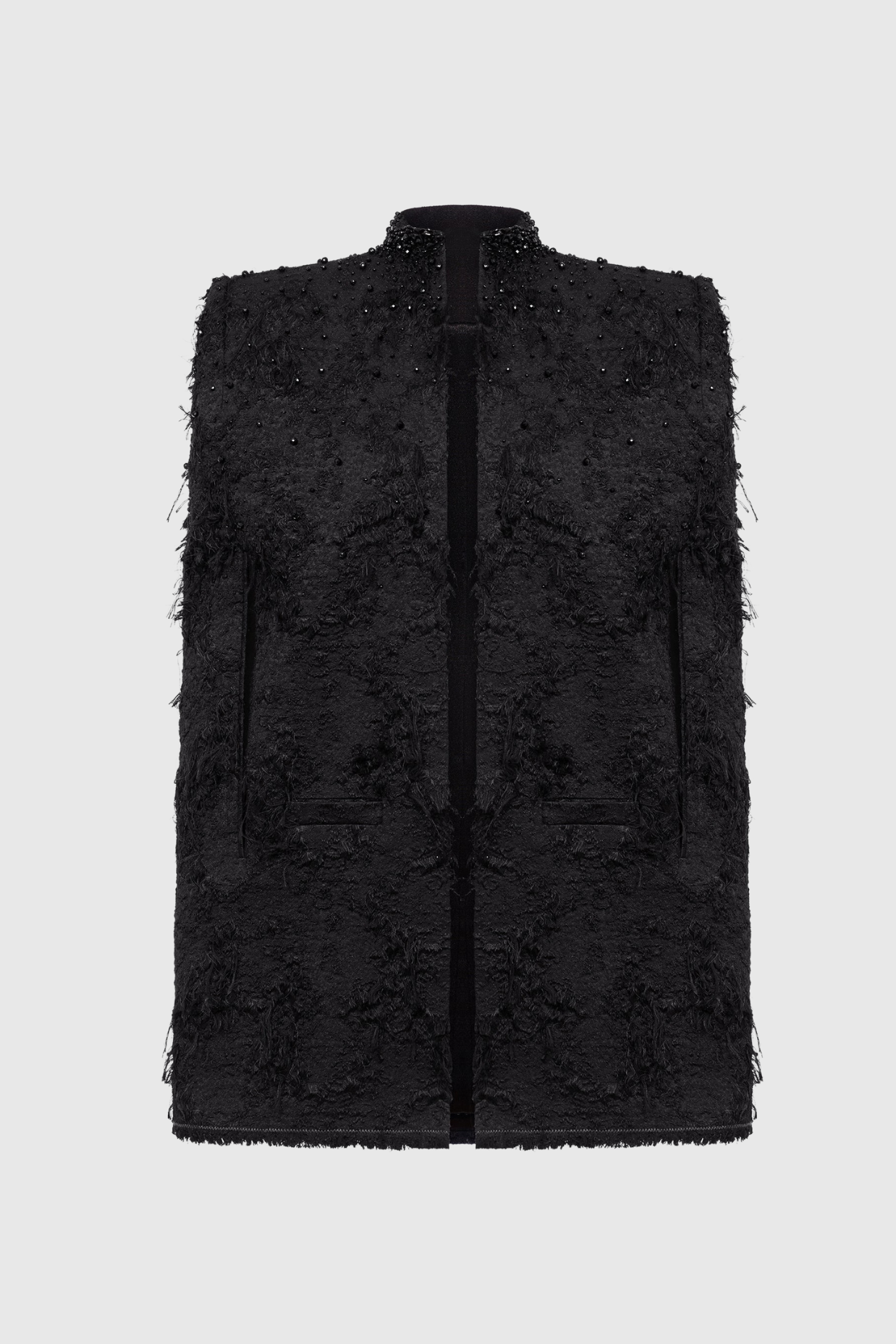SANTOS JACQUARD BEADED MINI DRESS - BLACK BOW COCKTAIL