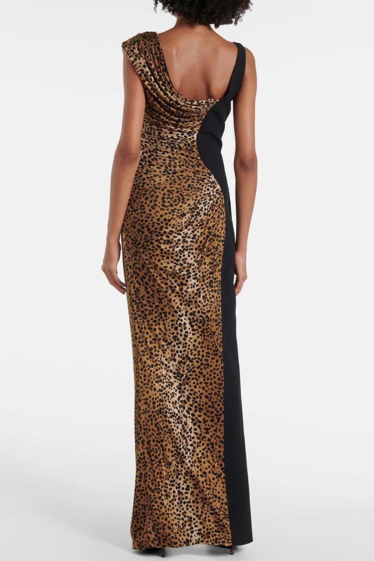 SAYERA LEOPARD RUCHED MAXI DRESS FOR EVENING