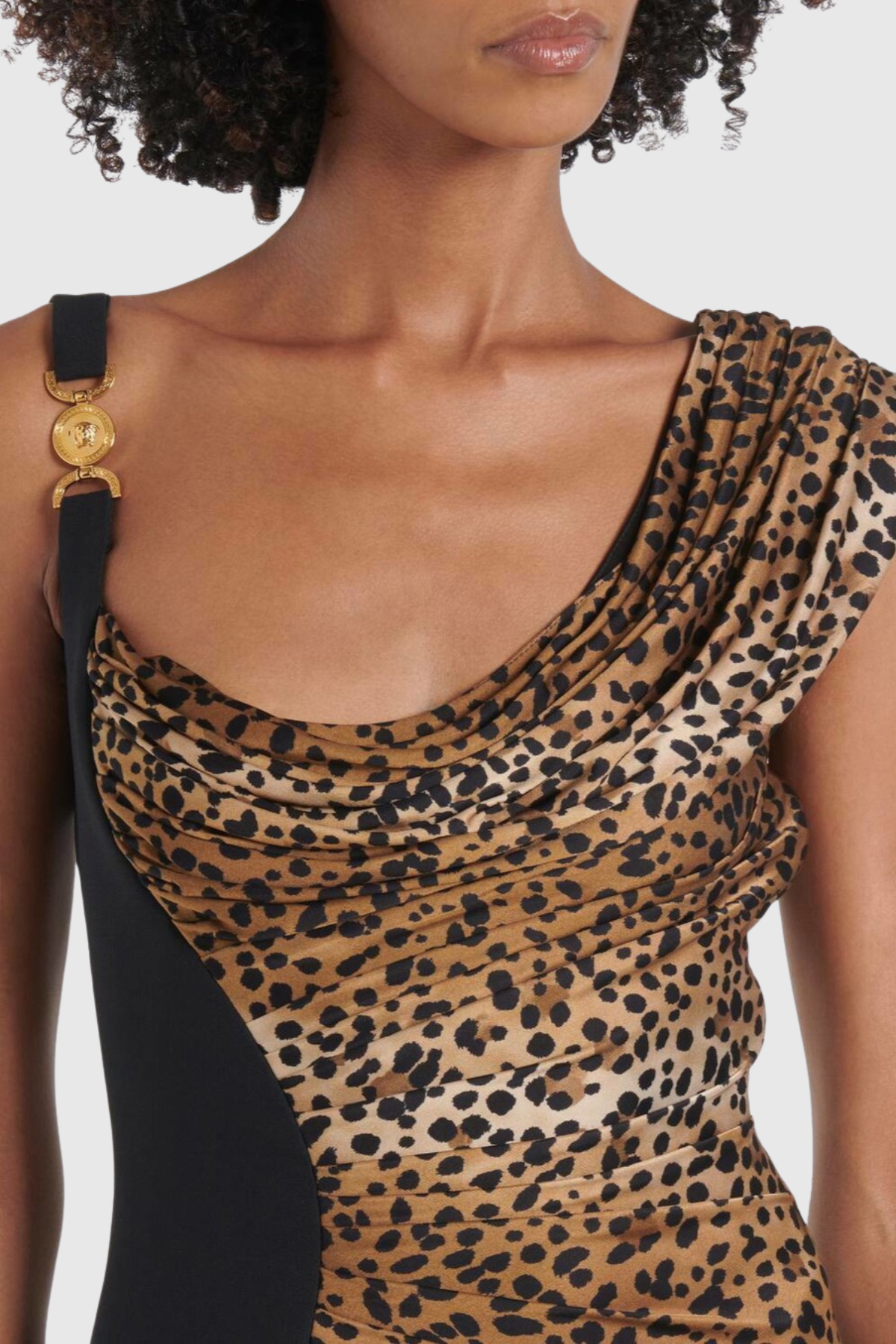 SAYERA LEOPARD RUCHED MAXI DRESS FOR EVENING