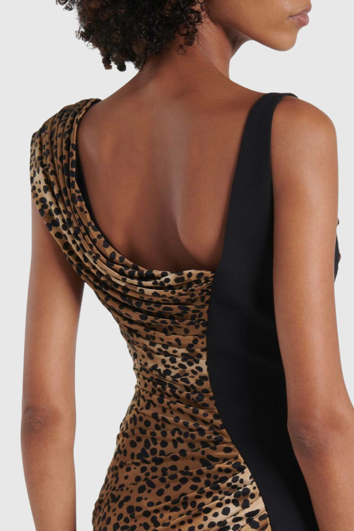 SAYERA LEOPARD RUCHED MAXI DRESS FOR EVENING