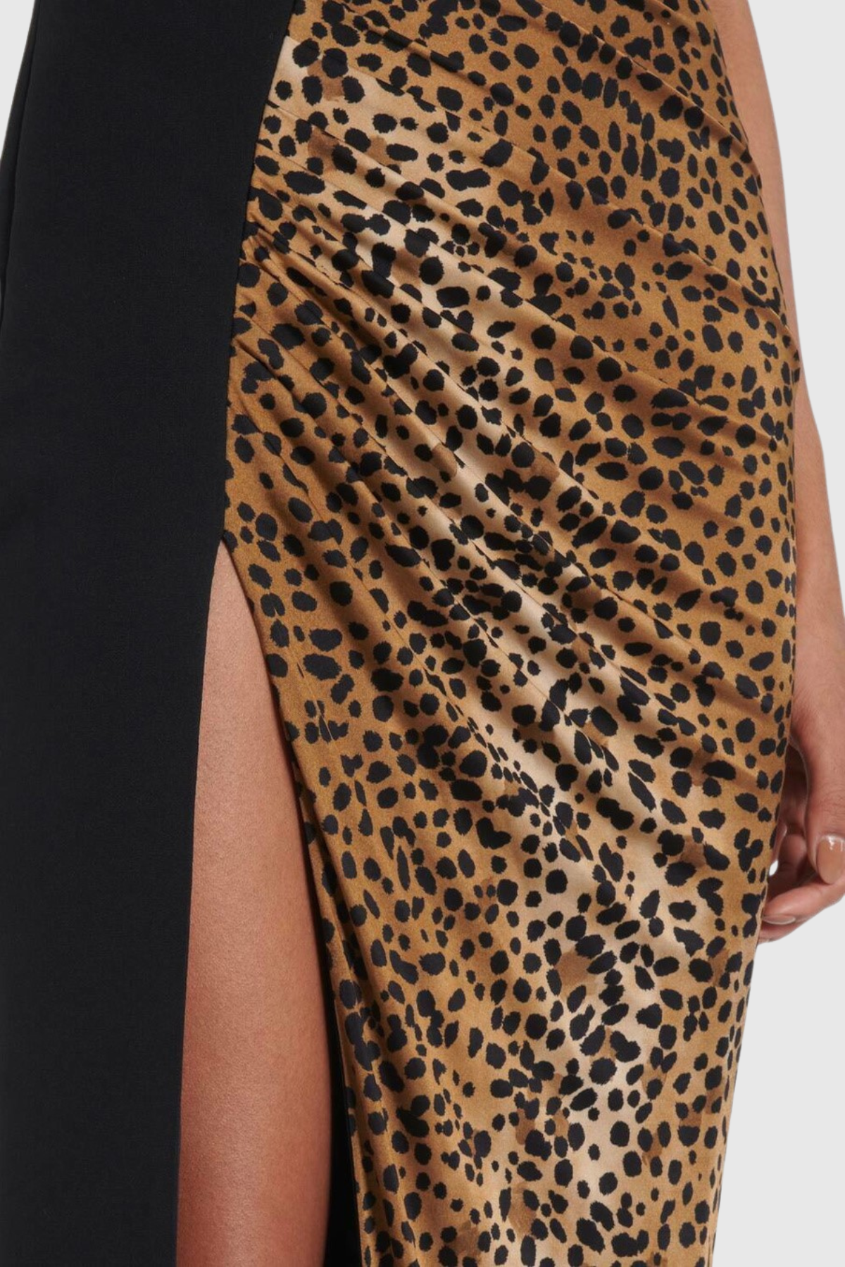 SAYERA LEOPARD RUCHED MAXI DRESS FOR EVENING