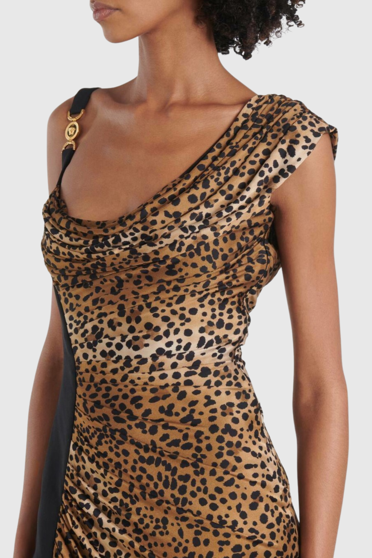 SAYERA LEOPARD RUCHED MAXI DRESS FOR EVENING