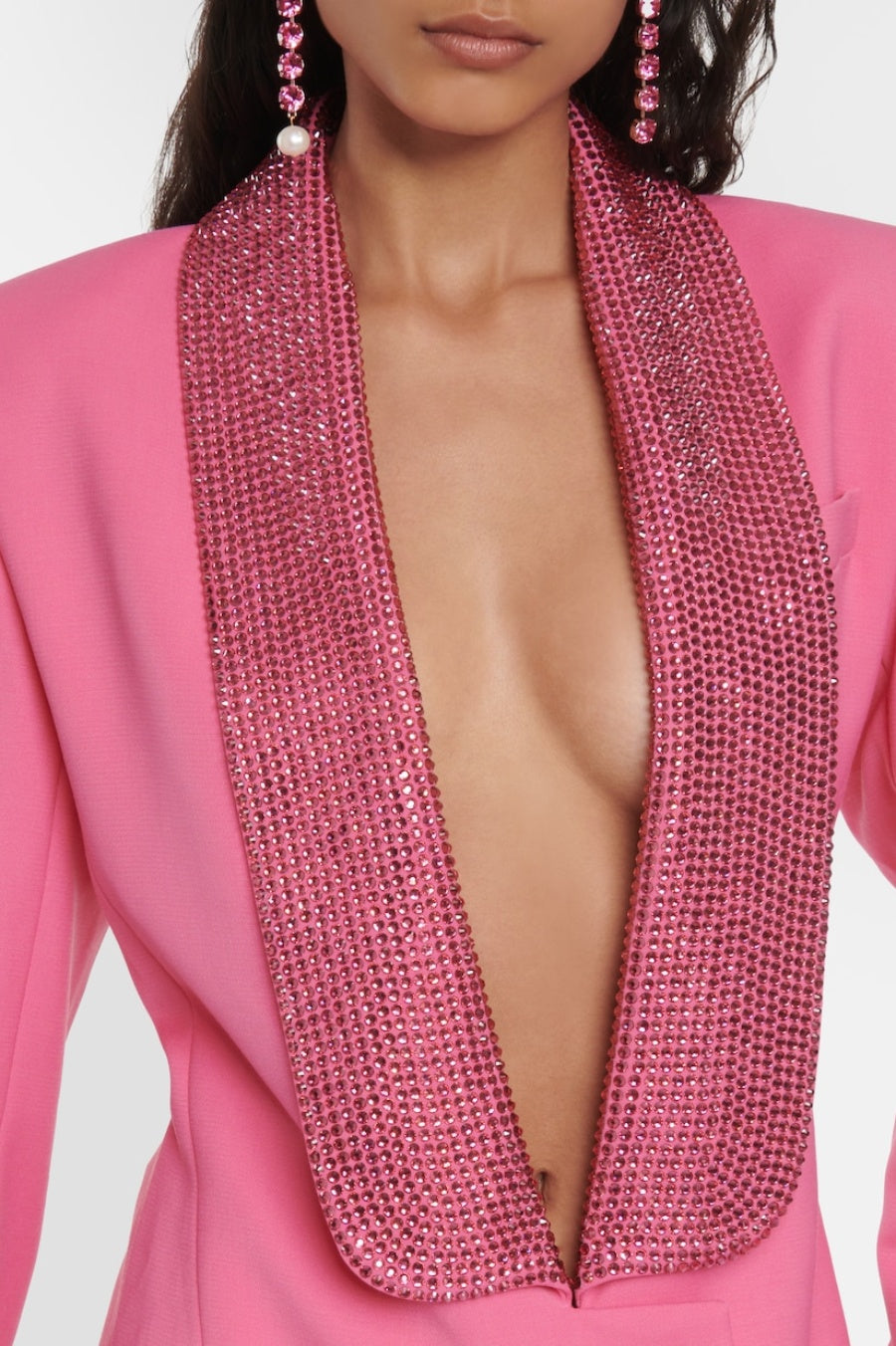 SCARLETT PINK CRYSTAL CUTOUT BLAZER DRESS